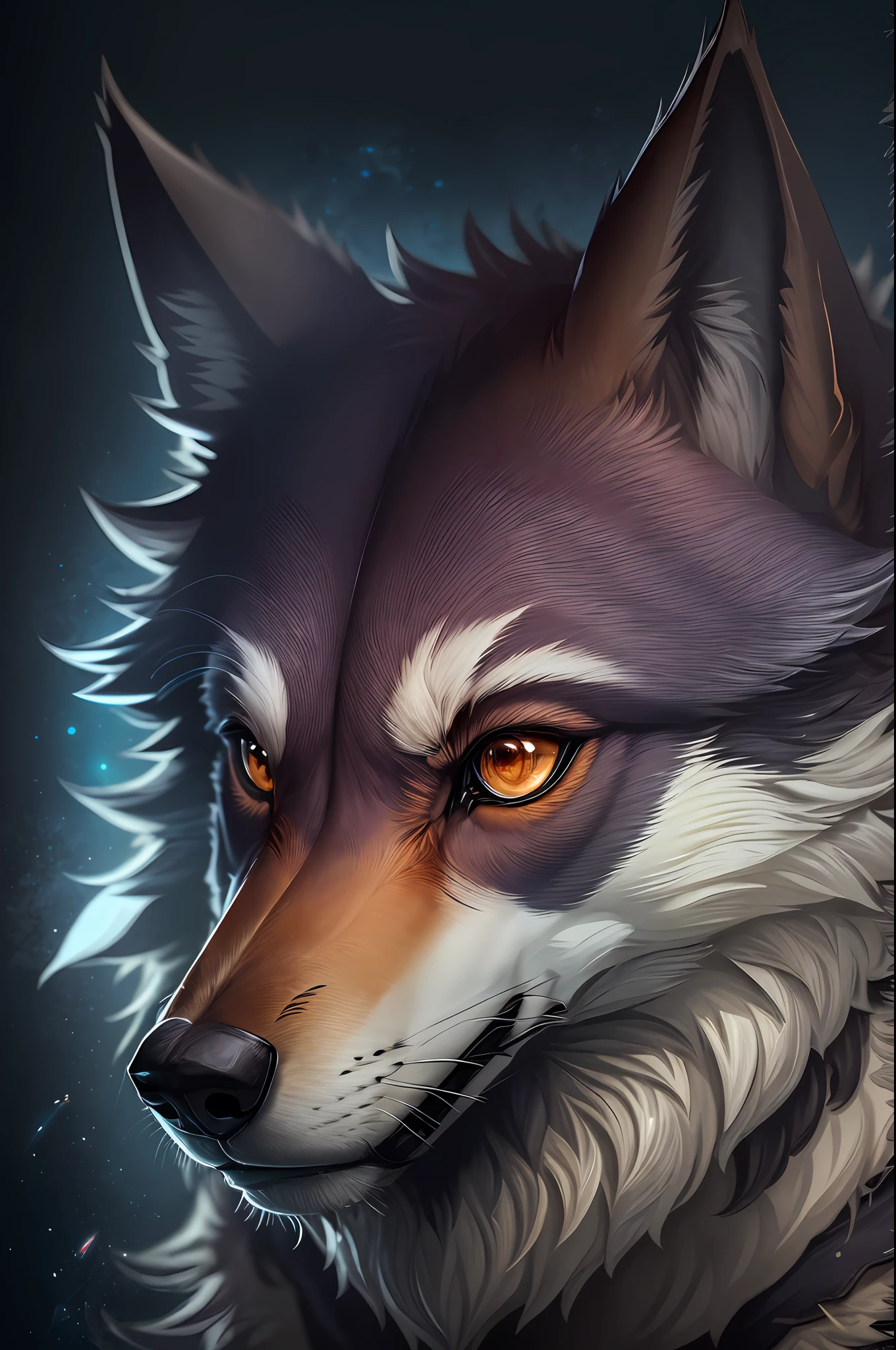 masterpiece, best quality, ultra detailed, wallpaper, big wolf in the body of human, wolf head, claws, fang, Batman suit --auto --s2
