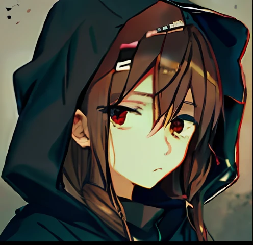 Anime girl with brown hair and black hoodie, depressed sad expression, with a sad expression, Sad expression, portrait gapmoe yandere grimdark, with huge luminous sad eyes, tired and haunted expression, gapmoe yandere, Detailed anime soft face, haunted sad expression, young anime man, very sad emotion, anime moe art style, haunted and sad expression