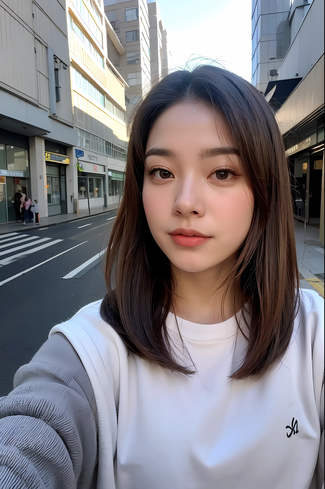 (corpo altamente detalhado, rosto altamente detalhado, melhor qualidade: 1.2), uma mulher, olhar para o espectador, (jaqueta, (fundo tokyo anoite: 1.4)Photo Studio, cabelo amarrado,colar, beijinho,corpo inteiro,sol,cabelo detalhado,olhos detalhado,pele detalhada, Buchecha rosa, detalhes,na rua,luz do dia,cabelo flutuante,corpo inteiro, sweatshirt and pants,solo,feliz, andando, bonnet,neve,frio, Buildings,