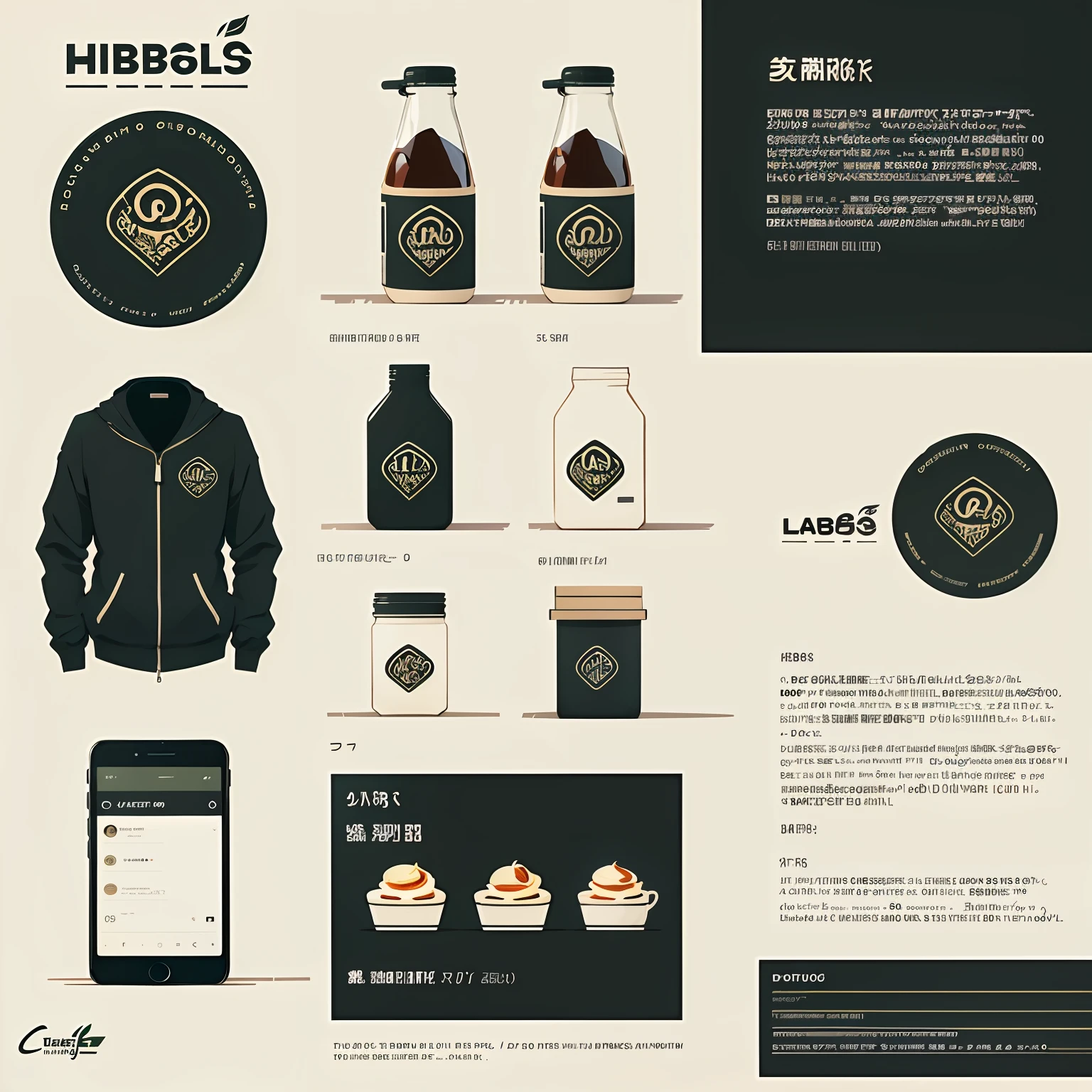 logo, line style, Cafe Name Hibobagel, simple, nice, very good impression --auto