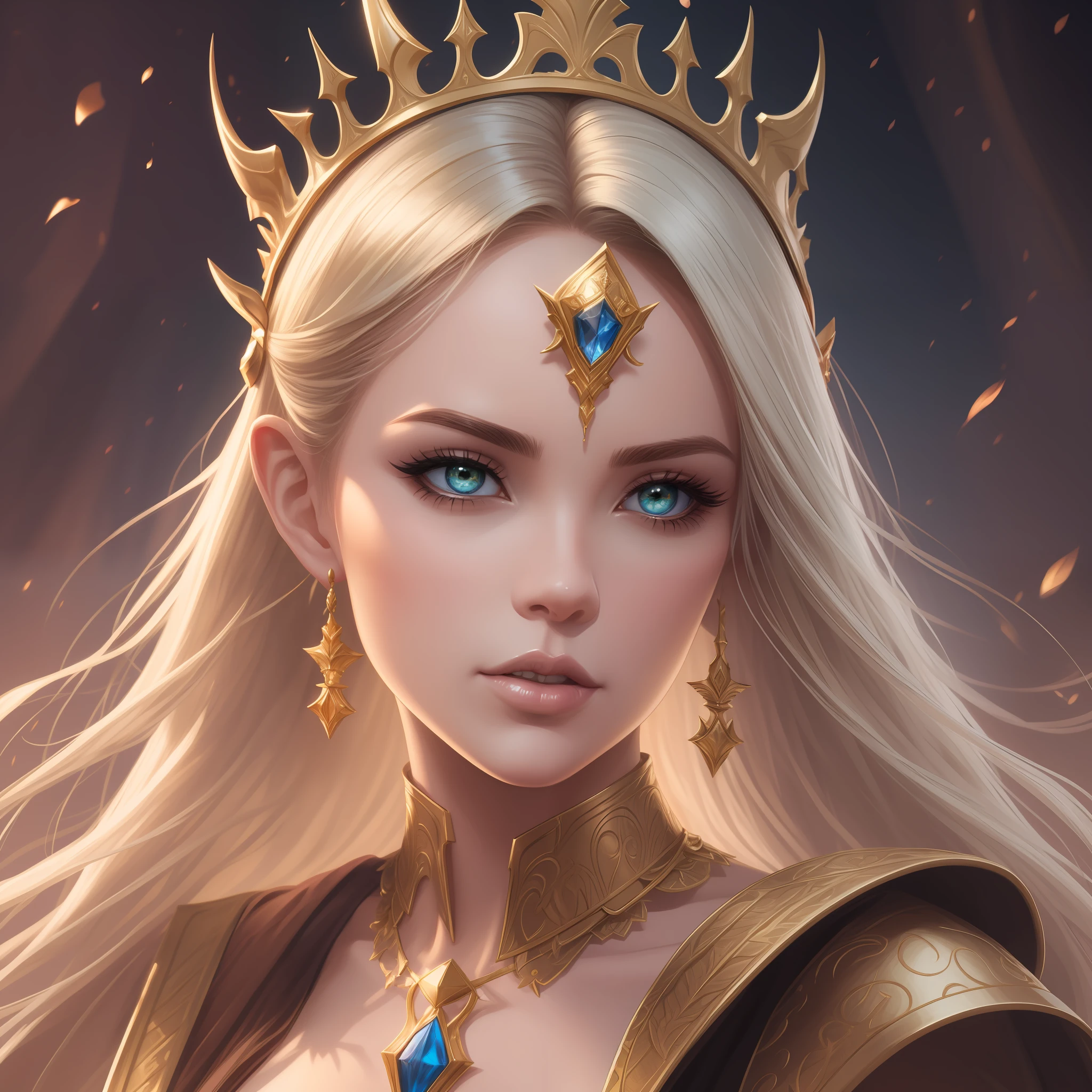 a close up of a woman with a crown on her head, Artgerm detalhado, Arte de fantasia 4k, epic fantasy HD art style, Cavaleiro elfo sedutor da princesa, portrait knights of zodiac girl, 4K fantasia detalhe, elfo princesa cavaleiro, Epic Fantasy Digital Art Style, Artgerm. High detail, estilo de arte de fantasia, arte de fantasia digital 2d detalhada