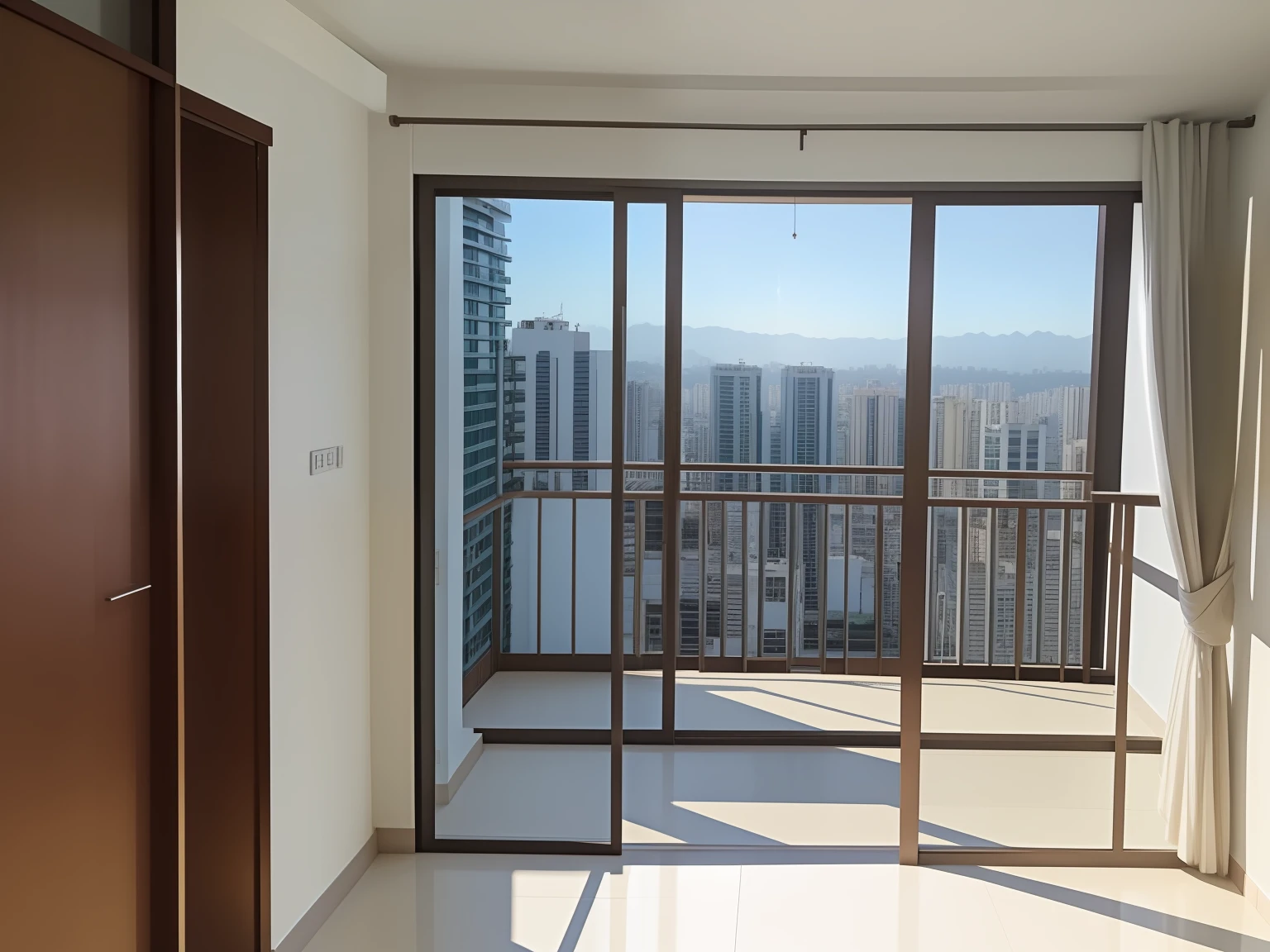 JANELA EM EDIFICIO NO VISEGIMO ANDAR COM VISTA PARA OUTROS EDIFICIOS