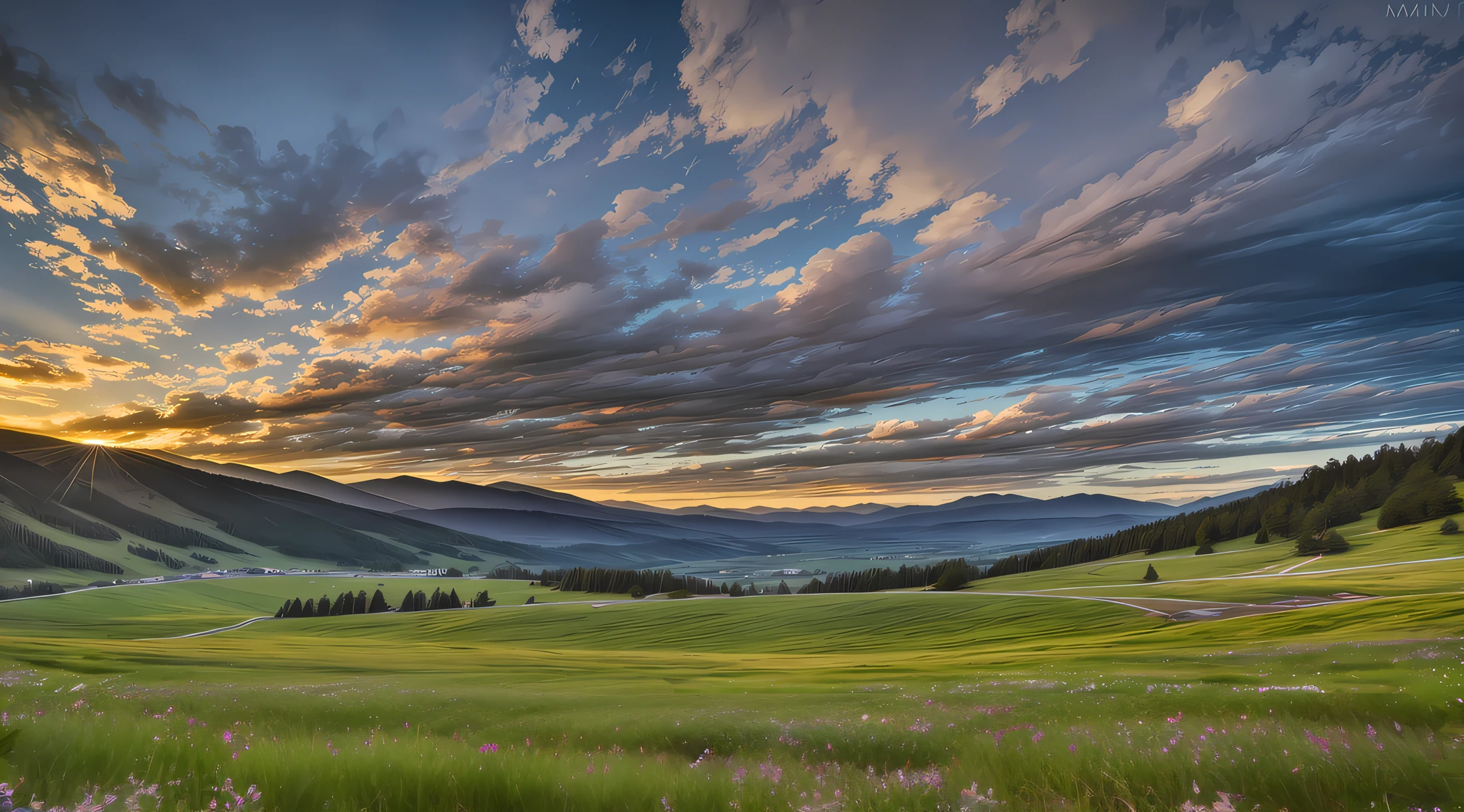 Mountains and fields with flowers in the foreground at sunset, marc adamus, breathtaking landscape, author：Carlo Martini, an amazing landscape image, author：Matthias Wescher, Stunning landscape, Amazing landscape, epic beautiful landscape, breath-taking, award winning landscape photo, Majestic nature, heavenly landscape, author：Hans Schwarz, Colorado, Beautiful scenery, author：Marshall Arisman