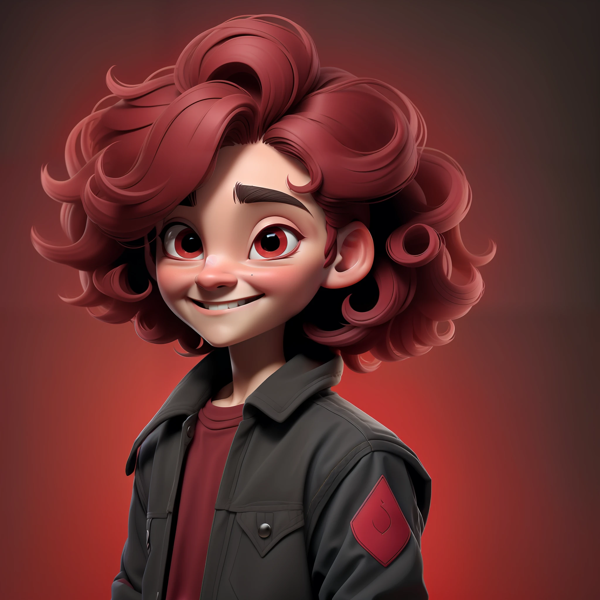 sozinho, ung man, His eyes are bright and reflect his passion for exploring new places, Foco masculino, fundo simples, sorrir, uma criatura pequena, magical creature, todo vermelho, mid hair, sorridente, various poses and with various expressions, Red is a magical color with a fearless and adventurous appearance. He's a bright red hue, with hair that looks like a dancing flame.