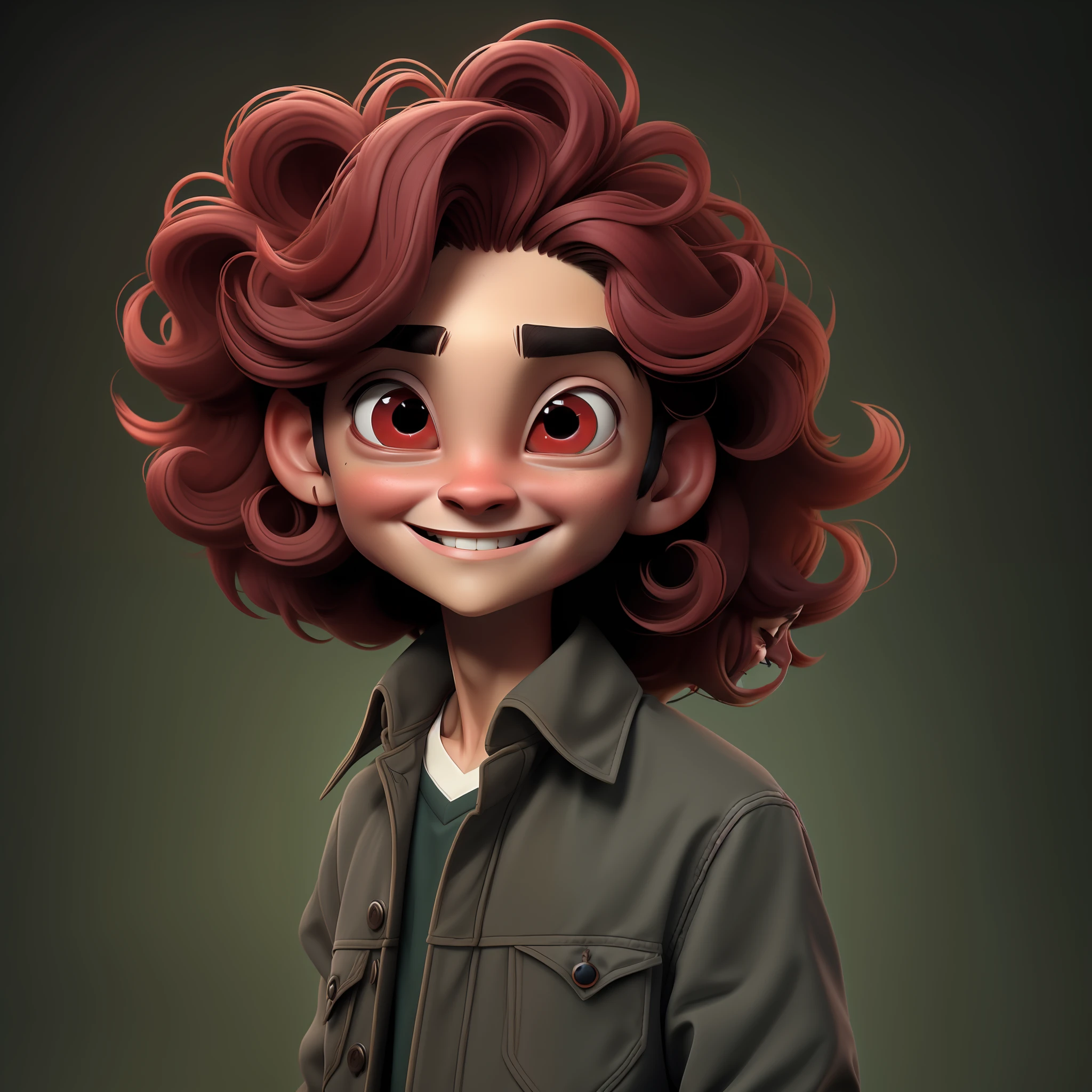 sozinho, ung man, His eyes are bright and reflect his passion for exploring new places, Foco masculino, fundo simples, sorrir, uma criatura pequena, magical creature, todo vermelho, mid hair, sorridente, various poses and with various expressions, Red is a magical color with a fearless and adventurous appearance. He's a bright red hue, with hair that looks like a dancing flame.