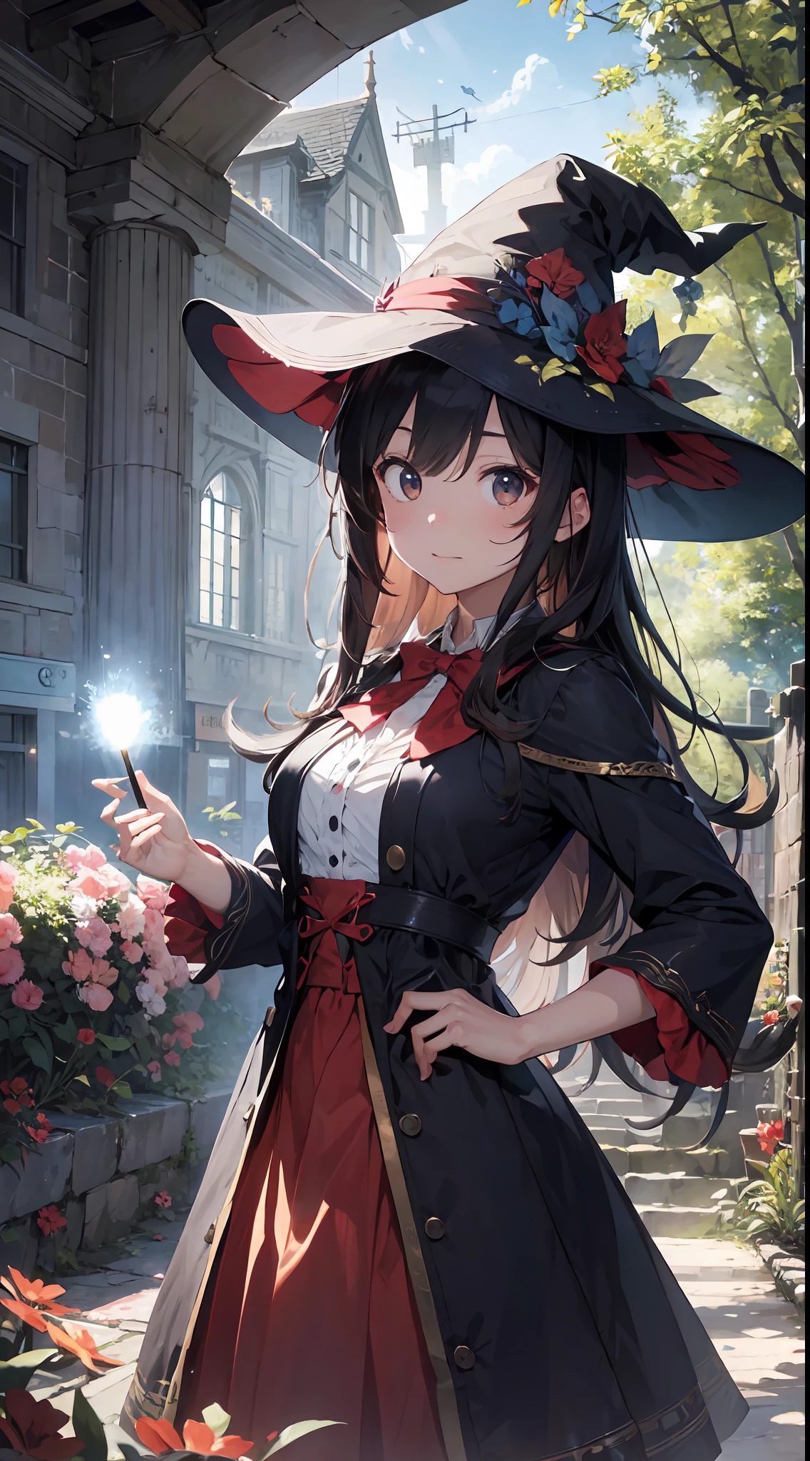 (Master masterpiece、最好质量、highestres、offcial art、Beautifully Aesthetic:1.2)、(Master masterpiece、最好质量、最好质量、offcial art、Beautifully Aesthetic:1.2)、(Master masterpiece、最好质量、最好质量、offcial art、Beautifully Aesthetic:1.2)、(1girl in:1.3)、Very Details、(Fractal Art:1.3)、colourfull、highestdetailed、「Enchanting witch from another world」This painting titled、It depicts a captivating beautiful witch manipulating magic in the castle gardens without limits。The castle spreads out、The garden there is、It creates an atmosphere as if a door to another world has appeared..。

Standing at the center is、Beautiful witch in a sophisticated dress。His face is meticulously drawn.、He has a profound expression on his face, as if he strongly wishes for something.。In her hand is a luxurious wand.、From that wand is emitting mighty magical powers。 The magic cast is、It was released as an explosive force from the tip of the wand.、The energy that reverberates through the garden as a beam of colorful light is very powerful.、A beam of light makes a large trajectory in the sky。

The charm of this painting is、The mighty and enchanting beauty of the witch、ve、It skillfully captures the mystique of the garden.。 、And the witch's facial expressions and movements are very realistic.、It has the power to draw the viewer into the place。

Moreover、the light and shadow production is also stunning。The beam of light emitted by the cane is、Illuminate the gardens and castle、pure、Creates a sense of distance from the visual light source to the witch.。Quality produces realistic images、It can convey visual beauty and story appeal at the same time。

This is、Not only visually appealing works、It is a work that further enriches the visual experience by drawing a story.。 」We are thinking about the theme to the fullest。The images are very realistic and、Very detailed and、Must be a high resolution 16k。Sony F and 24-105mm f / Use a Sony Alpha 4 mirrorless camera with 1G OSS lenses。ISO sensitivity to 32,000、Shutter Speed 1/Set to 125 second