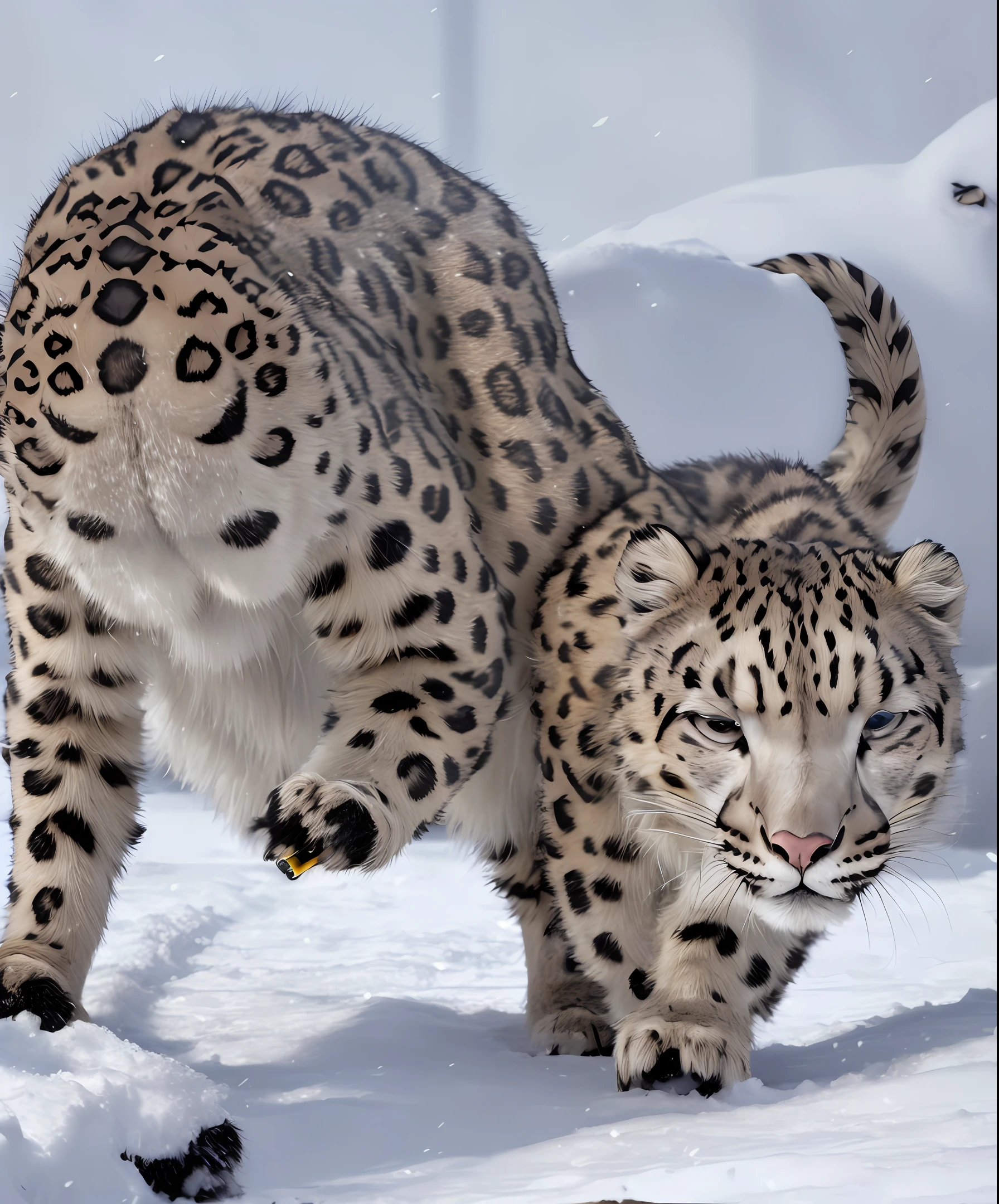 Ding Zhen rode an e-cigarette to chase and kill the snow leopard
