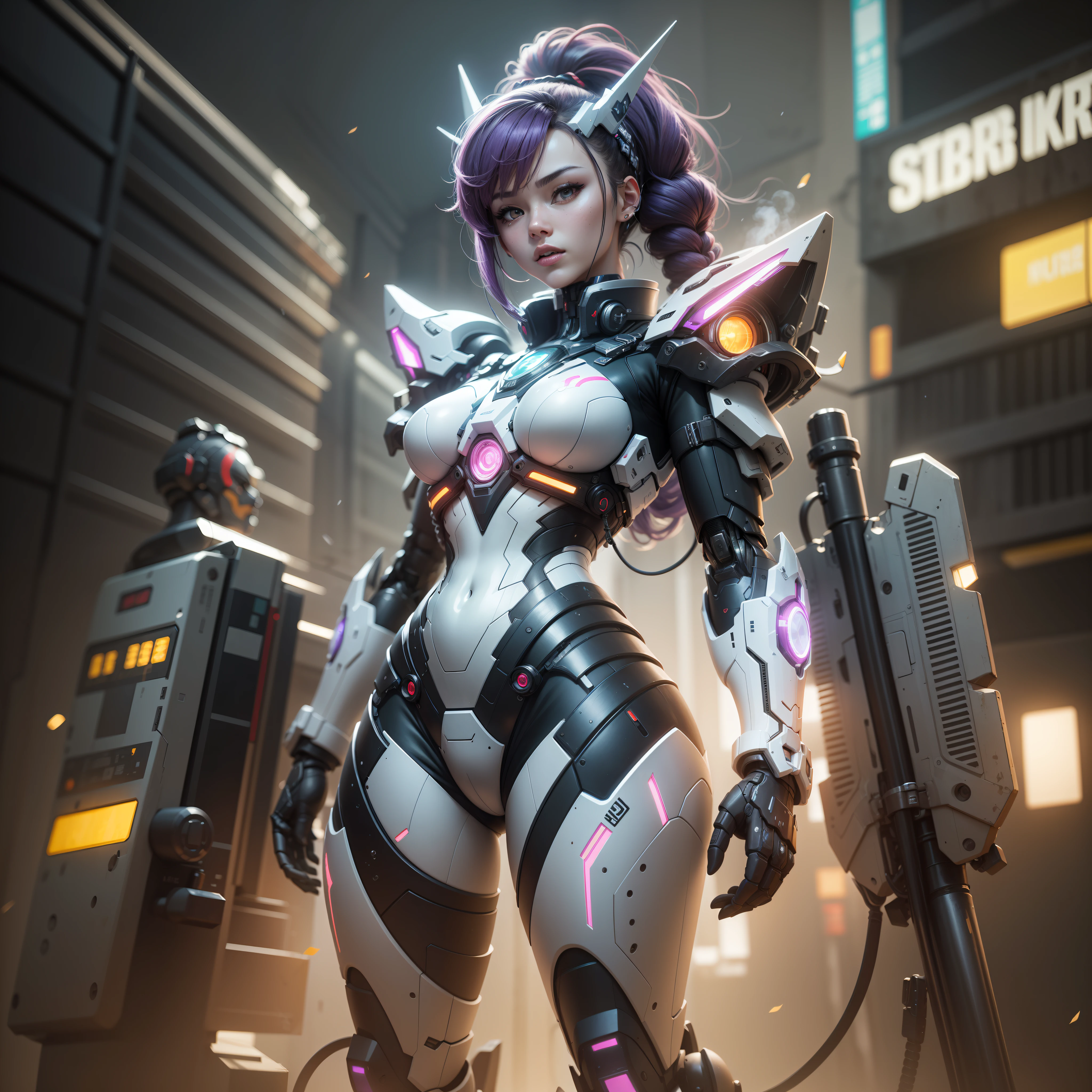 Anime girl in mecha suit,Anime girl mecha,digital cyberpunk anime art, 8 k,,Mecha network armor girl,best qualtiy,tmasterpiece,超高分辨率,1girll,Purple hair,full bodyesbian,Wearing a dark purple mech combat suit all over,(best qualtiy)), ((tmasterpiece)), (The is very detailed: 1.3), 3D, Beautiful cyberpunk woman using Batman roleplay, Sci-fi technology, HDR(HighDynamicRange), Ray traching, nvidia RTX, Hyper-Resolution, Unreal 5, sub surface scattering, PBR Texture, Post-processing, Anisotropy Filtering, depth of fields, Maximum Acutance and Acutance, Many-Layer Textures, Specular and albedo maps, Surface Coloring, Accurate simulation of light-material interactions, perfectly proportions, rendering by octane,twotonelighting,Low ISO,White balance,trichotomy,largeaperture,8K RAW,High-Efficiency Sub-Pixel,sub-pixel convolution,light particules,Light scattering,Tyndall effect,Very sexy,full bodyesbian,Fighting posture,Purple hair with braids,((tmasterpiece,best qualtiy)),illustratio,Ultra-detailed 8K,Photorealsitic,Clear focus,A highly detailed,Professional lighting,Colorful Detailed,Rainbow color BREAK factory super long shot,(1. Large mechanical robot),micro Chip,computers,with light glowing,Complicated details,shitu-mecha,1girl scaled down and stood in front of the audience,Belly Navel Diagram Mech,
( pureerosface_v1:0.5),Rhyme,korean-doll,
Realistic photography,high high quality,8K分辨率,real photograph,(((long whitr hair,brown hair,Mech girl with medium breasts,)),ChineseGirl,tight-fitting,nabel),The ground is covered with flowers,Shitu-mecha behind the girl,Magnificent,full bodyesbian,mistic,Photo by Brandon Wolfermüster,Surreal dreams,Gray atmosphere,rainy days,dyna,LUT,HDRM professional lighting,photon maping,Radio City,physically-based renderingt,Delicate realism,Dynamic and expressive animation,
(Pink style:1.3),((Best quality)), ((masterpiece)), (highly detailed:1.3), 3D, prette,(cyberpunk:1.2) ,In space,Starcloud,holding_weapon,laser,(1Female mecha:1.3),Facing the audience,glowing light eyes,full bodyesbian,(are flying,Dive down,dyna,dynamic blur:1.4),(huge mecha wings:1.6),Look up,glowing_eyes,mecha,in a panoramic view,The background is the Earth,Starcloud,space,Particle,Realistis,HDR(HighDynamicRange)、Ray traching、NVIDIA RTX、Hyper-Resolution、illusory 5、sub surface scattering、PBR Texture、post-proces、Anisotropy Filtering、depth of fields、maximum definition and sharpness,Many-Layer Textures、Albedo and Specular maps、Surface shading、Accurately simulate light-material interactions、perfectly proportions、Octane Render、twotonelighting、largeaperture、Low ISO、White balance、the rule of thirds、8K RAW、High efficiency sub-pixels,sub-pixel convolution,This is a hyper-detail、High resolution and top quality CG Unity 8k wallpaper,The style is cyberpunk,Mainly black and red。In the picture, a beautiful girl with short hair with white messy hair appears,s delicate face,Wearing a steam mech mask,standing on ruins,Behind him is a huge robot,The action of a woman holding a heavy sniper rifle in her hand,