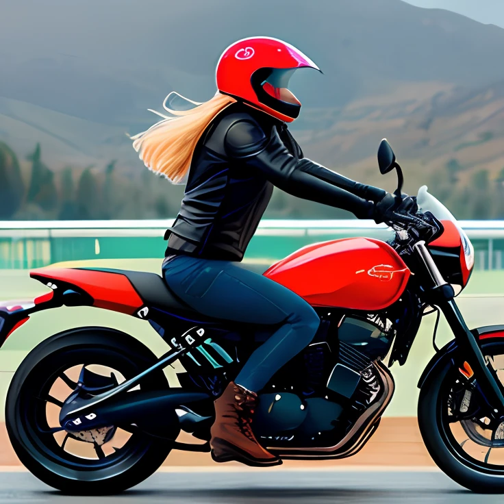 Motorcycle girl in black