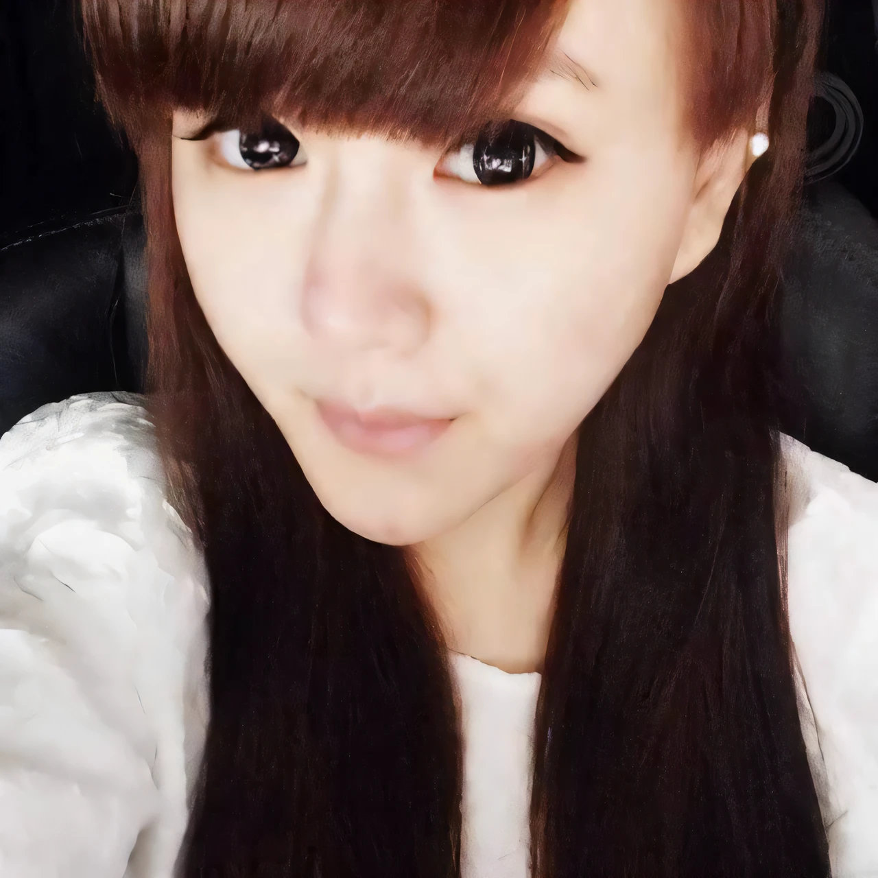 arafed woman with long hair and a white shirt posing for a picture, xintong chen, ulzzangs, girl cute-fine face, Yoshitomo Nara, Yun Ling, wenfei ye, young cute wan asian face,