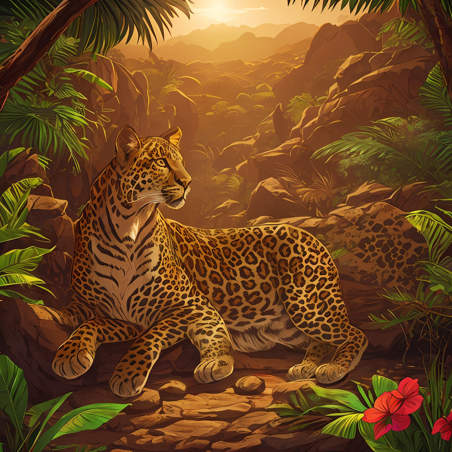 African pattern style, Detailed jungle leopard, Intricate illustration in African tribal pattern style, best of behance, cel shading, Dark background, Breathtaking, 8 k resolution, Extremely detailed, Beautiful, establishing shot, Artistic, Hyperrealistic, rendering by octane, Cinematic lighting, Dramatic lighting, A masterpiece of vector art --auto
