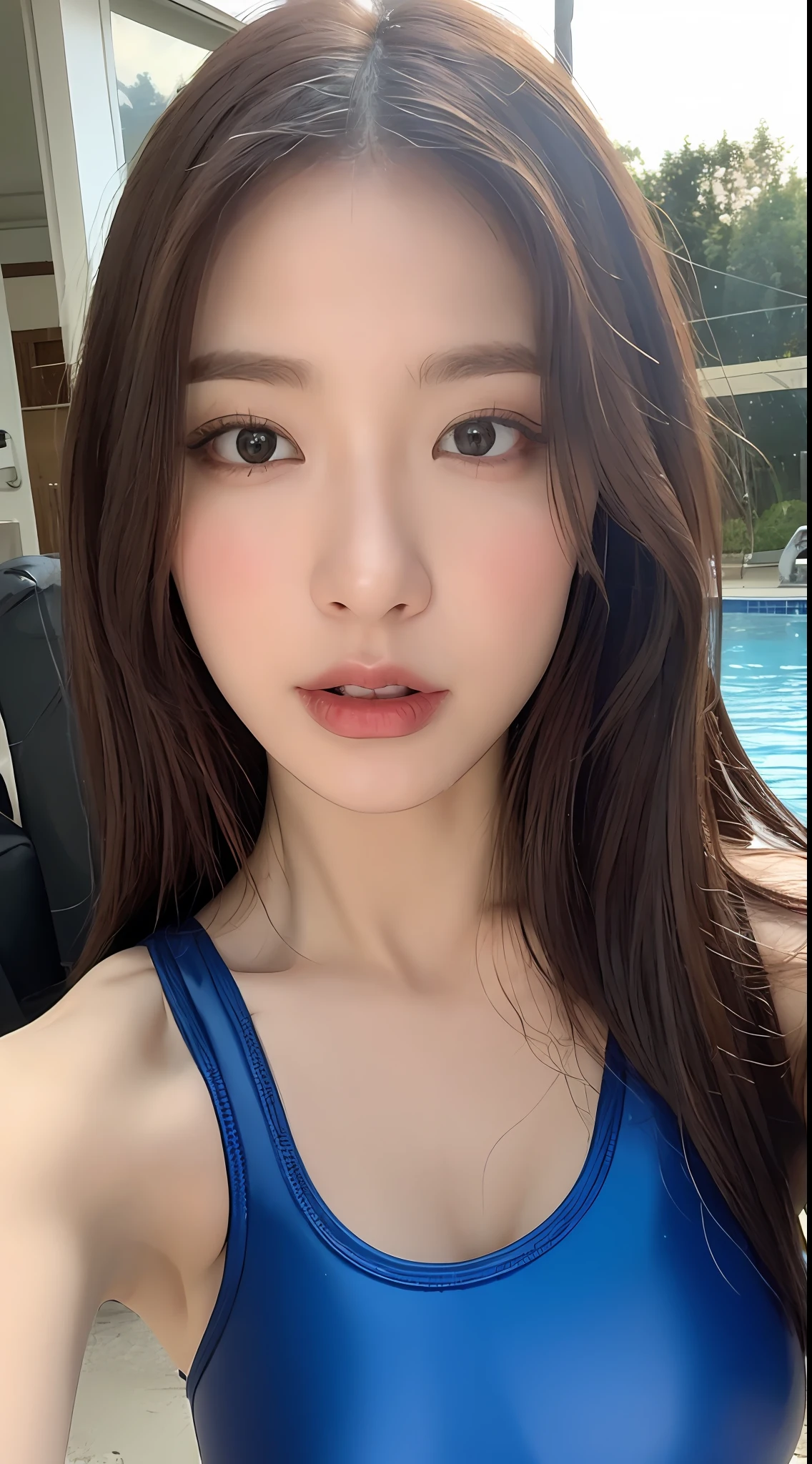((top-quality、8K、masterpiece:1.3))、foco nítido:1.2、Beautiful woman with perfect body shape:1.4、Slim abs:1.2、(Layered Hair Style:1.2))、(Rubber swimsuit:1.3)、Sateen:1.3、Street:1.2、Wet body:1.1、Highly detailed facial and skin texture、Detailed eye、二重まぶた、Colossal tits、Erotic face、Seductive face、Heavy makeup