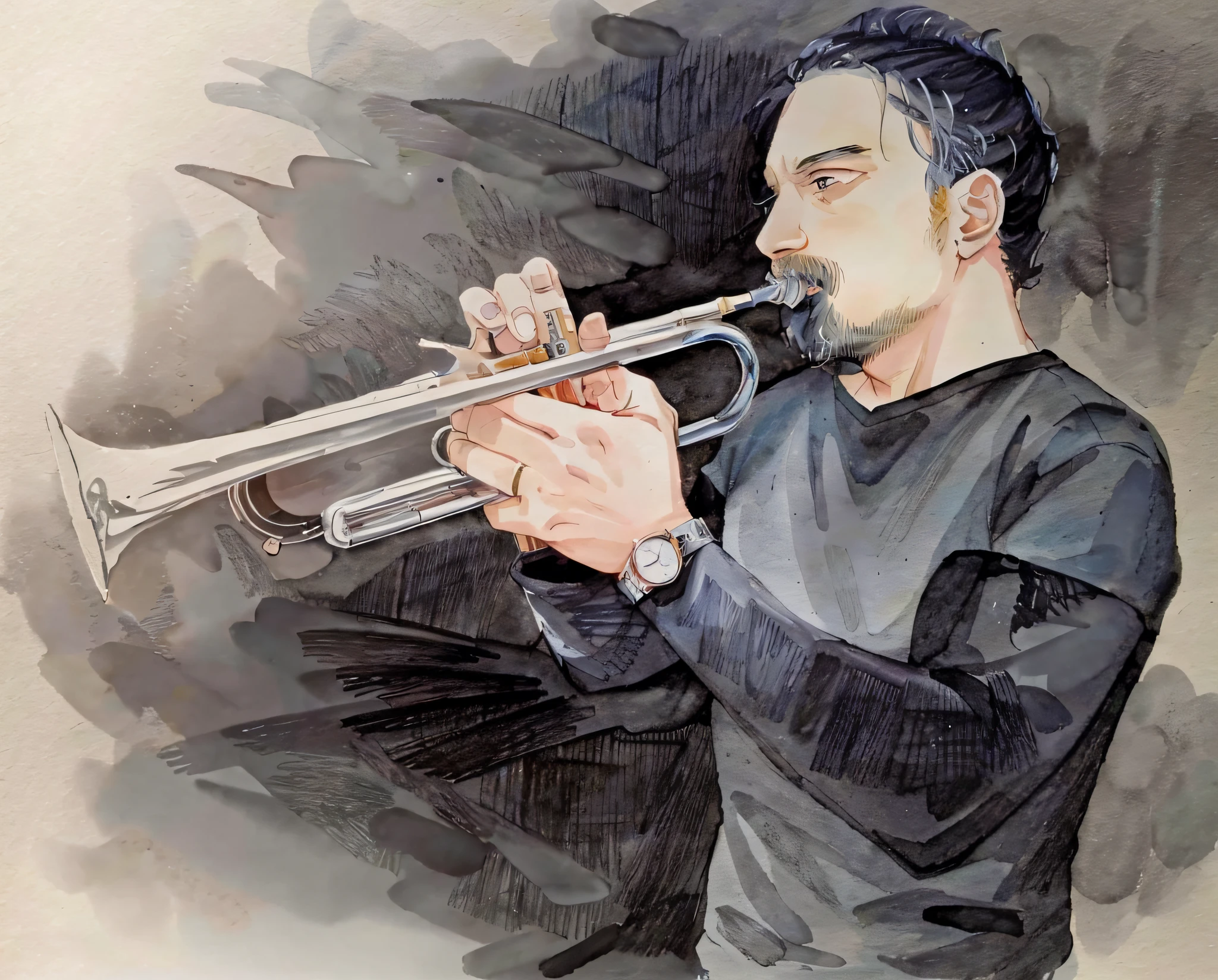 Waterbrush Stroke, watercolor