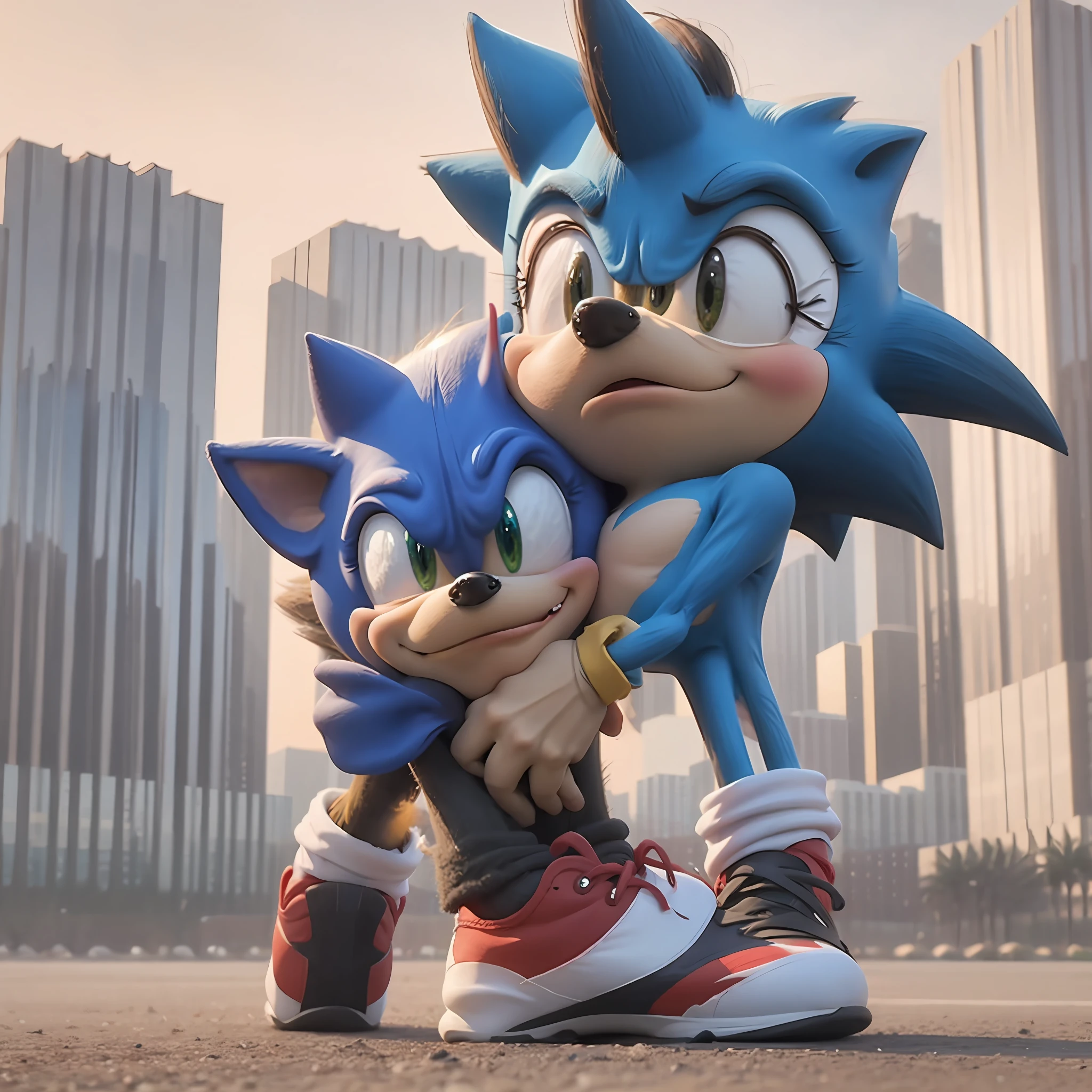Sonic fofo em 3d outra realista pekeno homem