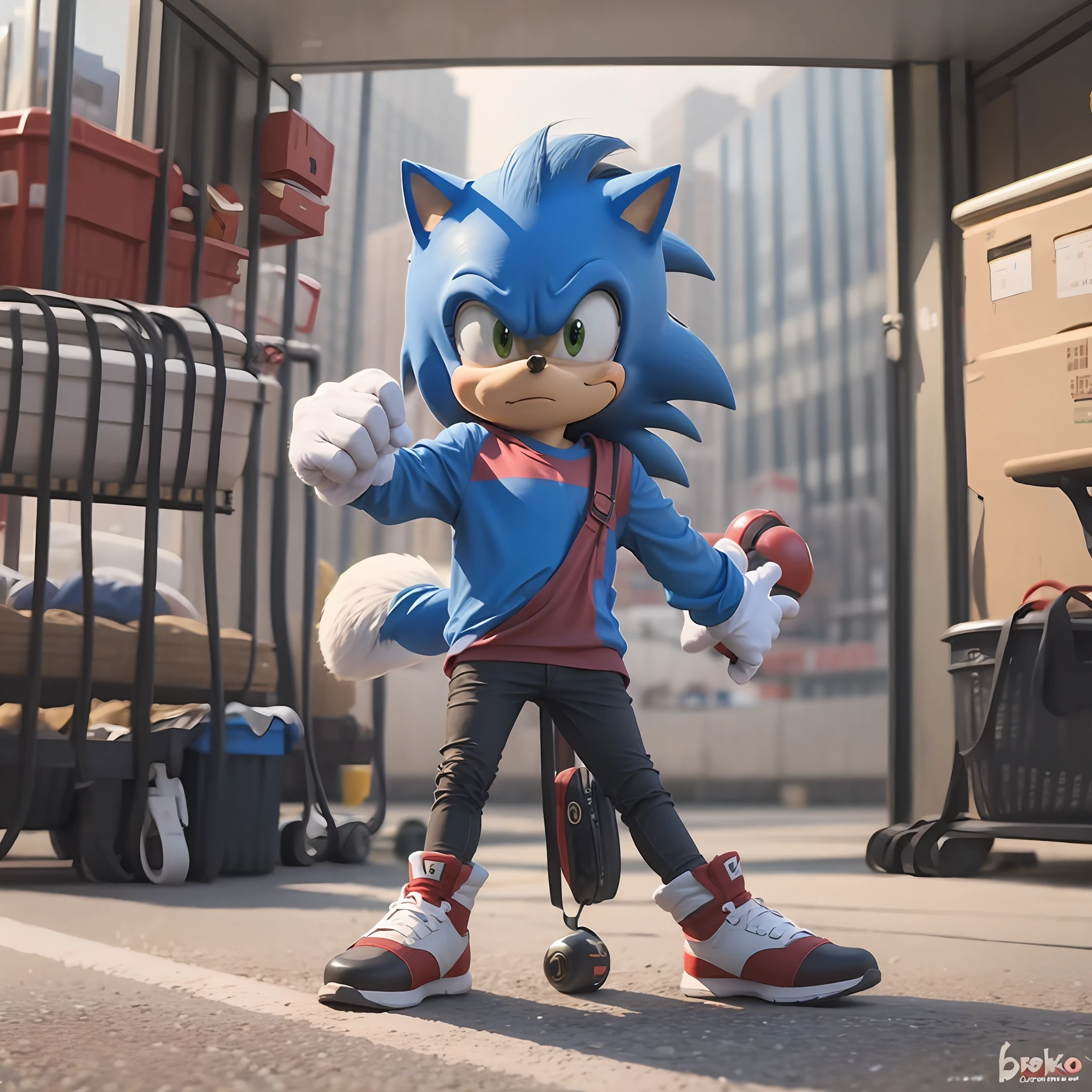 Sonic fofo em 3d outra realista pekeno homem