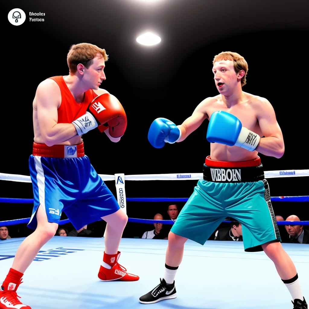 Draw a Musk and Zuckerberg boxing
