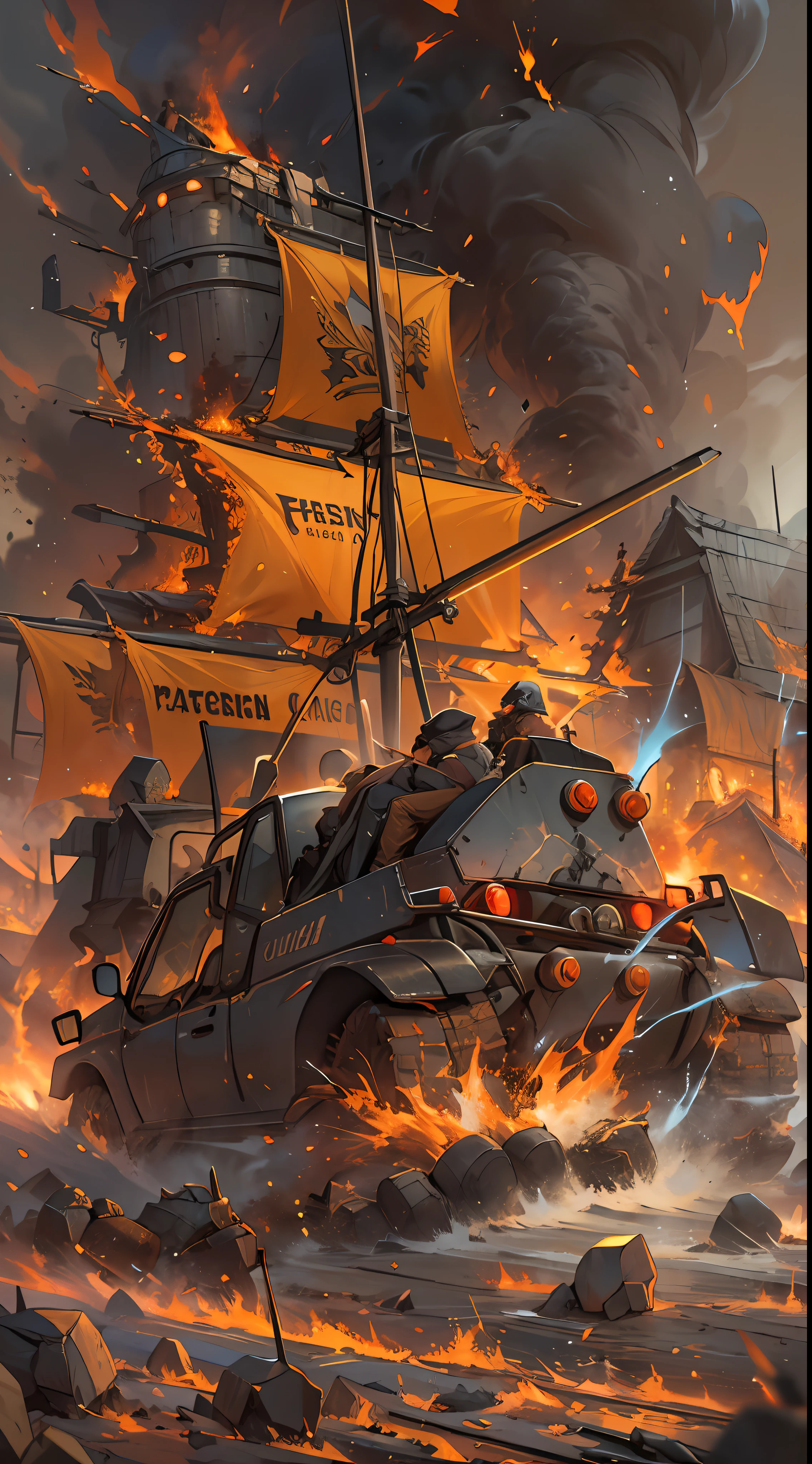 Despite the full counterattacks from two alliances and heroic spirits, they still feel a great threat, a battlefield filled with collisions of flames and energy, the air filled with the scent of gunpowder and electricity, , 32k, best quality, masterpiece, super detail, high details,