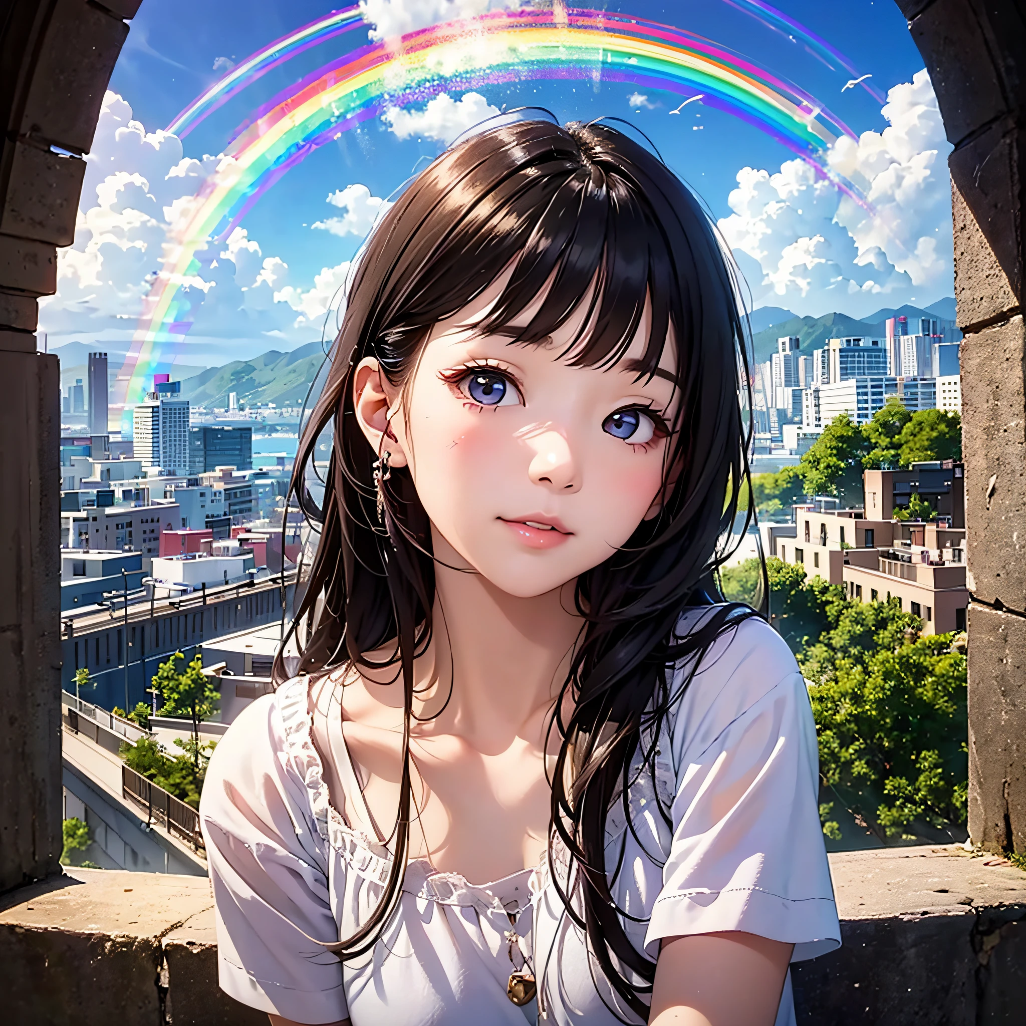I want to see a rainbow、a beauty girl