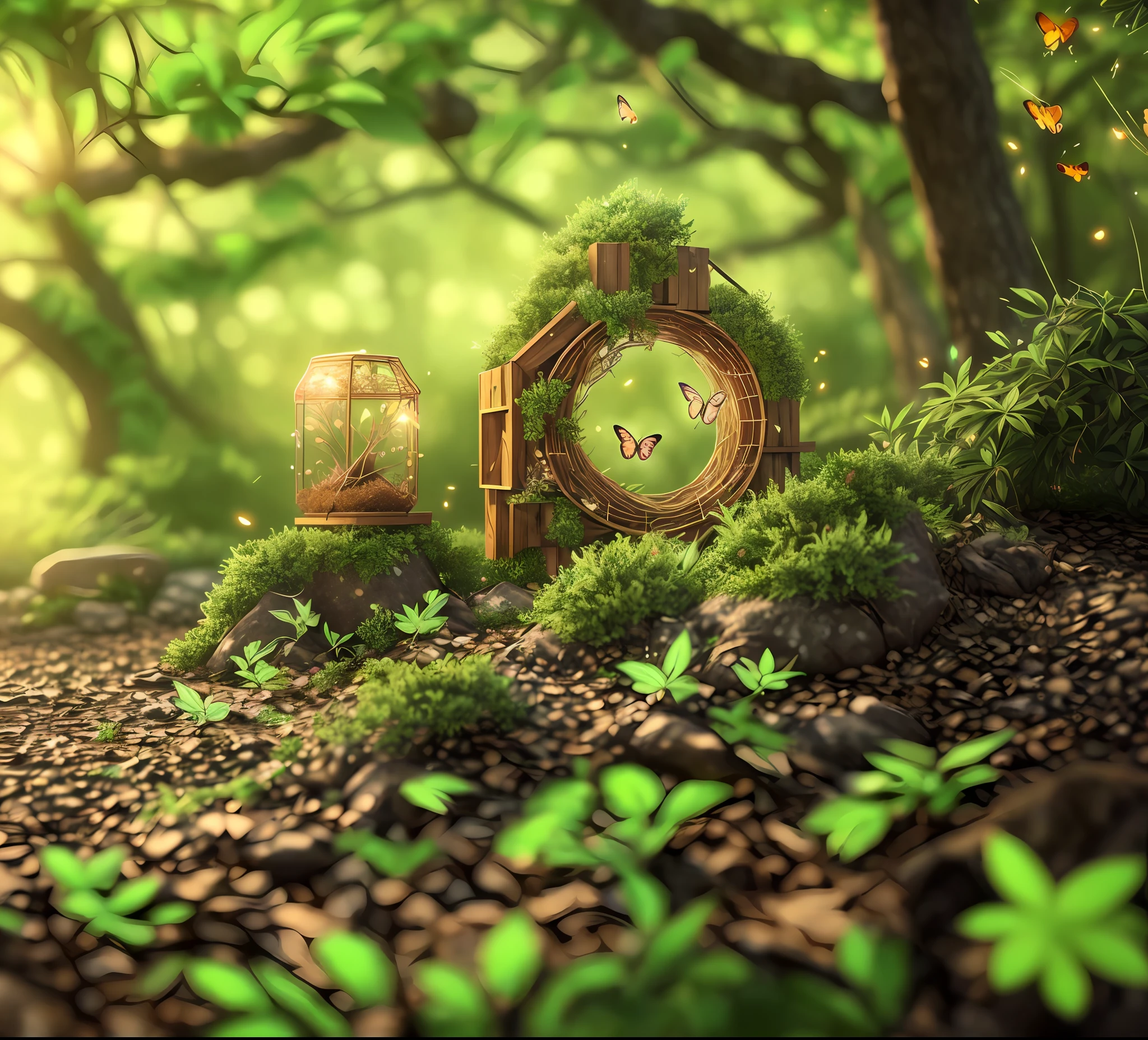 A masterpiece, Best quality, (Blank background), (Blank in the middle), (Extremely detailed Cg Unity 8K wallpaper), (Best quality), (Best Illustration), (Best shadow), UI interface The border design features natural elements of the forest theme. The avatar frame is designed in a round shape, Surrounded by delicate leaves and branches, with fireflies and glowing particle effects, (UI interface frame design), (nature elements), (Jungle theme), (Square), (Leaves) , (tree branch), (glowworm), Butterflies, (Delicate leaves), (Glow), (particle fx). , Isometric 3D, Octane rendering, Ray tracing, Super detailed