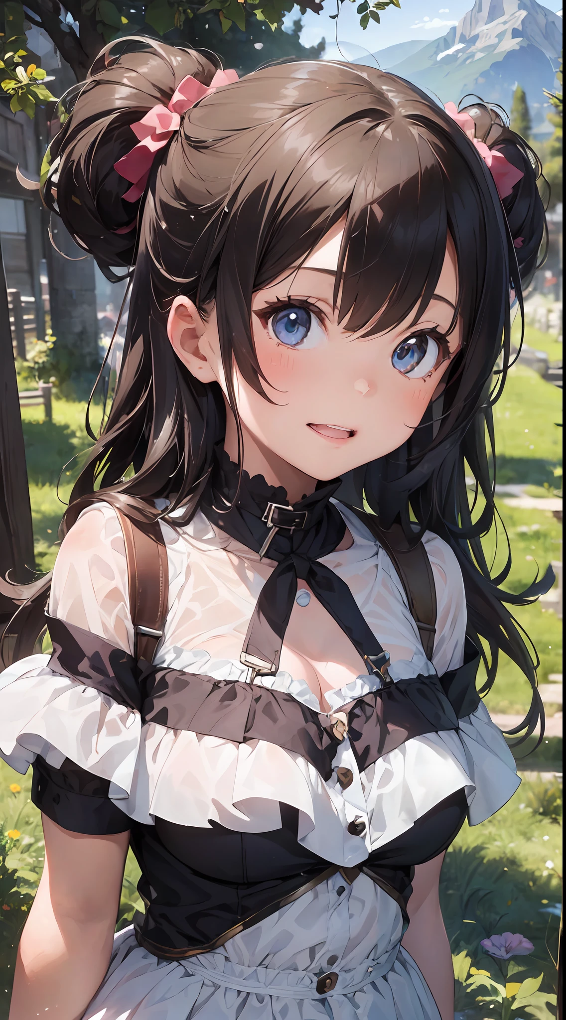 (((6year old girl:1.5))), Girl in 1, boobs loli, super gigantic breast, Petite girl, Complete anatomy, Whole body, child's body, child, Super Cute, garl, Little girl, Beautiful Girl, beautiful shining body, Bangs,Brown hair,high eyes,(aquamarine eyess), drooping eyes, Petite,tall eyes, beautiful girl with fine details, beautiful and delicate eyes, Detailed face, Beautiful eyes, beautiful shining body, a smile, Happiness,
Whole body angle, alps, Shepherd's daughter, Mountain Girl, plein air, alpine meadow,
Natural light,((Realism: 1.2)), dynamic far view shot,Cinematic lighting, Perfect composition, by sumic.busty petite, ultra hyper-detailed, Official art, Maste Piece, (Best Quality:1.3), glint, Highly detailed CG Unity 16k wallpaper, Detailed background, Maste Piece, Best Quality, (Maste Piece), (Best Quality:1.4), (ultra-high-resolution:1.2), (hiper realistic:1.4), (Photorealistic:1.2), Best Quality, High quality, A high resolution, Detail enhancement,
