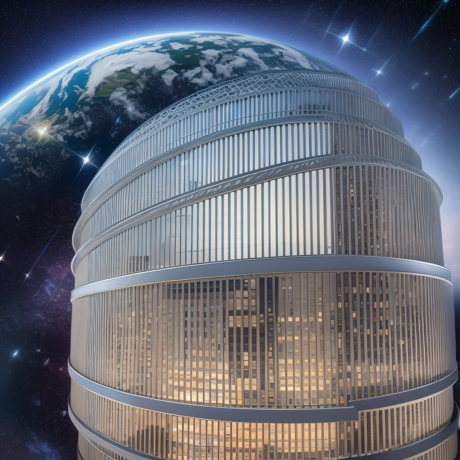 Buildings of the near future、cosmic space、shine、