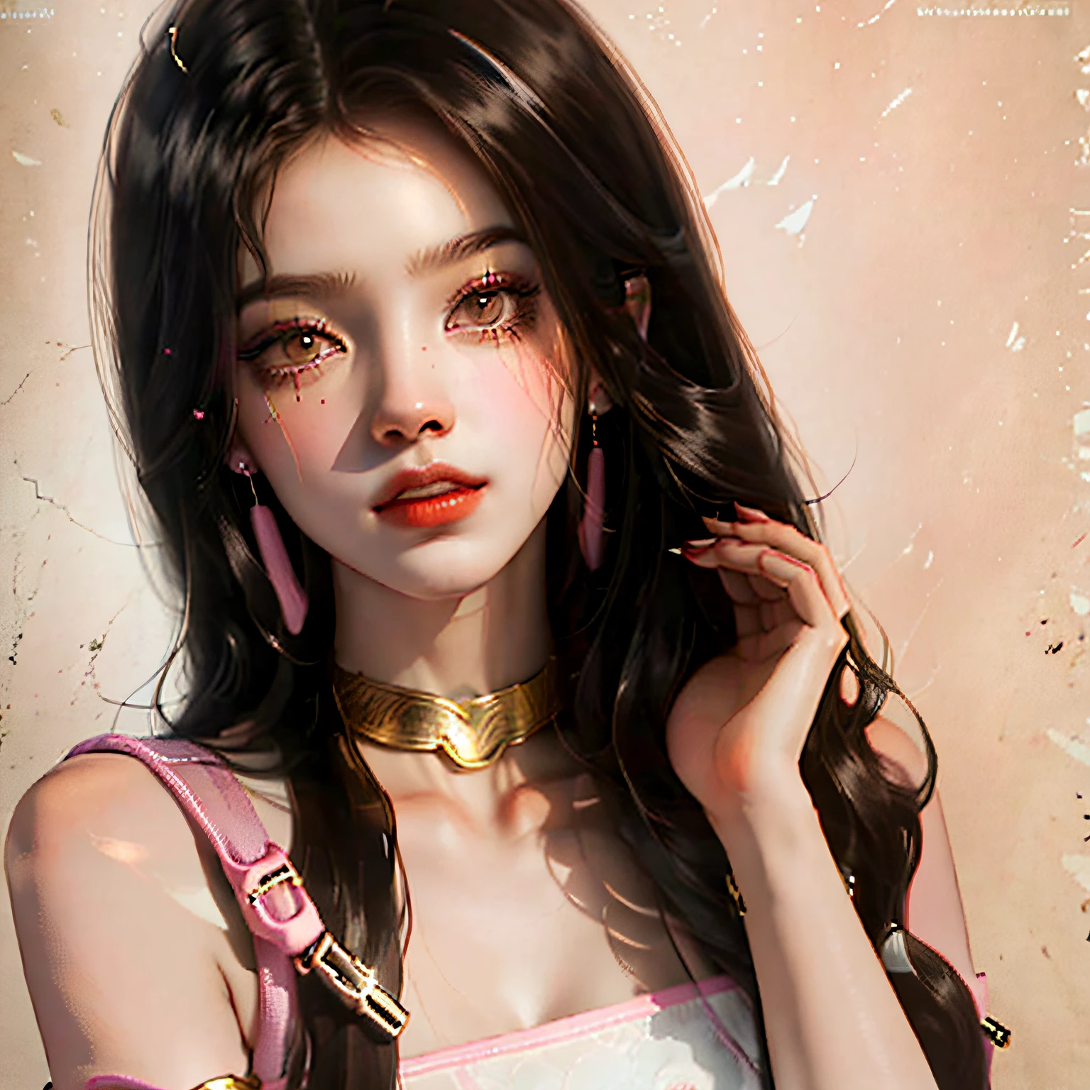 femele，nakeness，Feminine and sexy，Pink lips，longblackhair，Cute，2K， --auto