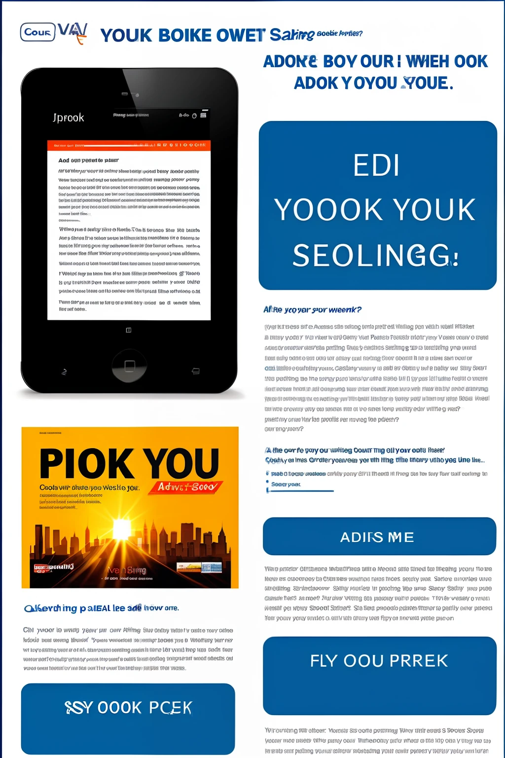 E book selling advertisements