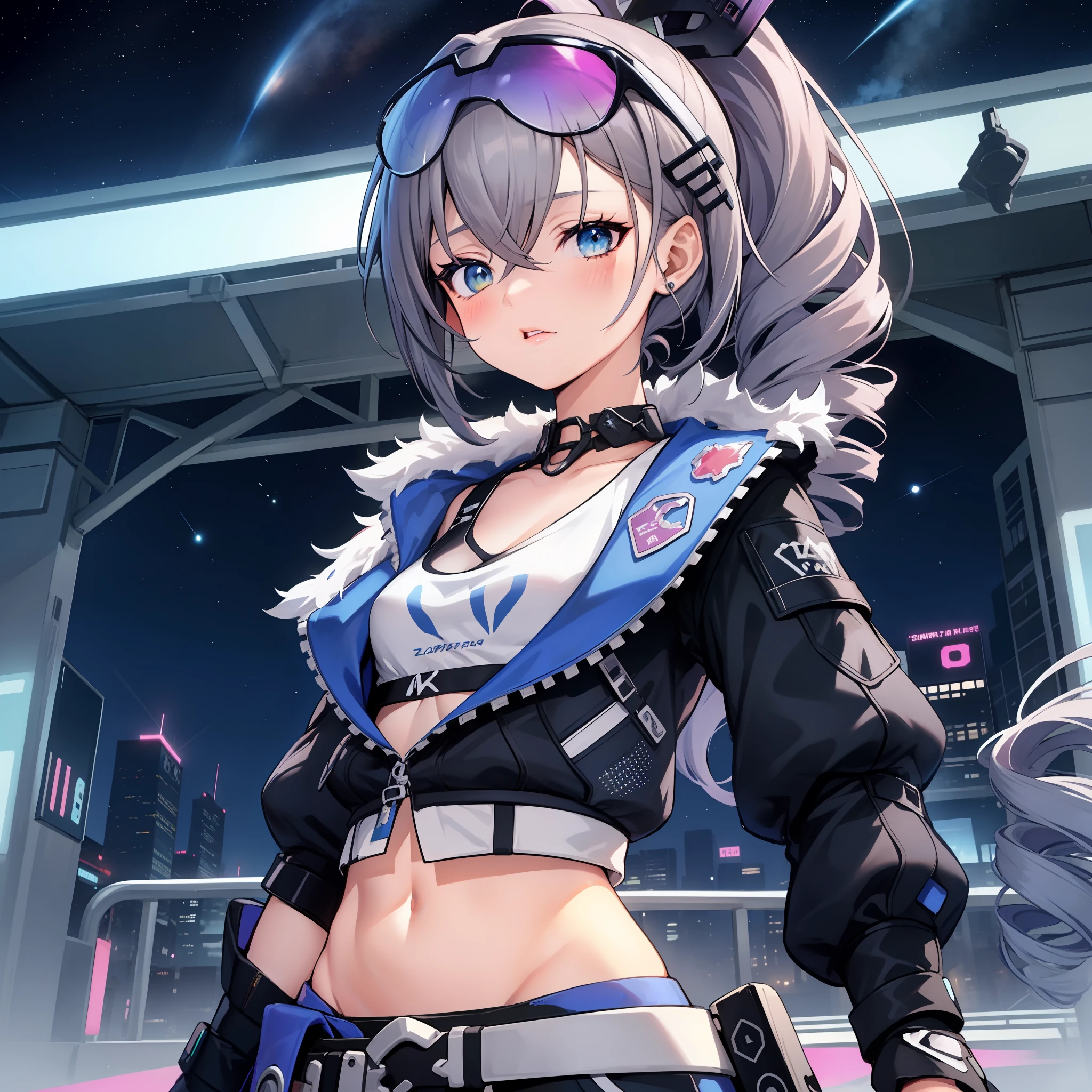 Anime girl with long hair blue top standing in front of building, Best anime 8k konachan wallpaper, cyberpunk anime girl, female cyberpunk anime girl, portrait anime space cadet girl, Digital cyberpunk anime art, Kantai collection style, cyber punk perssonage, anime cyberpunk art, azur lane style, Badass anime,