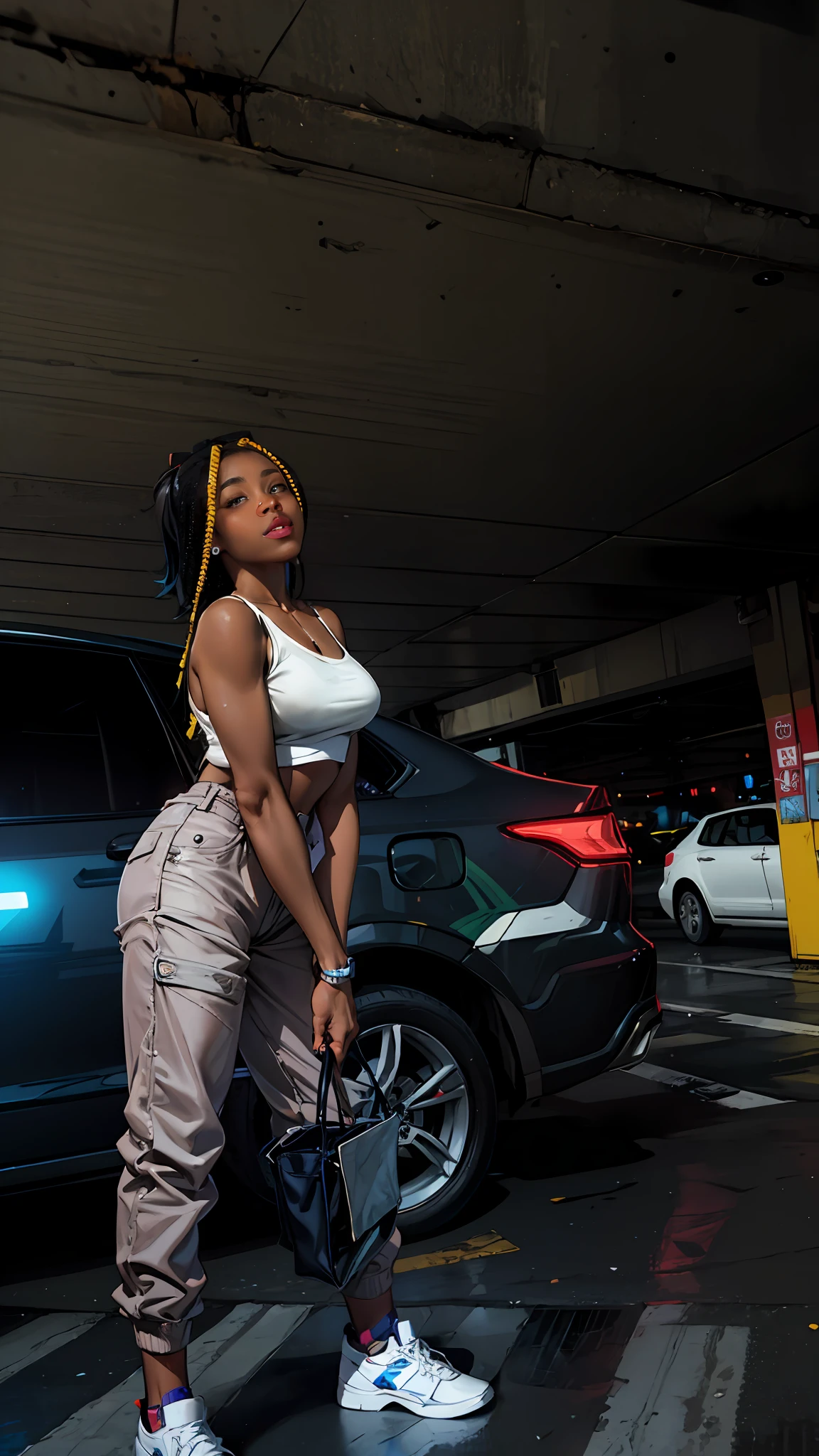 ((melhor qualidade)), ((obra-prima)), (altamente detalhado: 1.3), ..3d, NeonNoir, belo homem cyberpunk, (using the head mounted display which is thick and hi-tech: 1.2), usando uma capa, hacking um terminal de computador, PURPLE NEON LIGHT FROM MONITOR, GREEN NEON SIGNS ON THE WALL