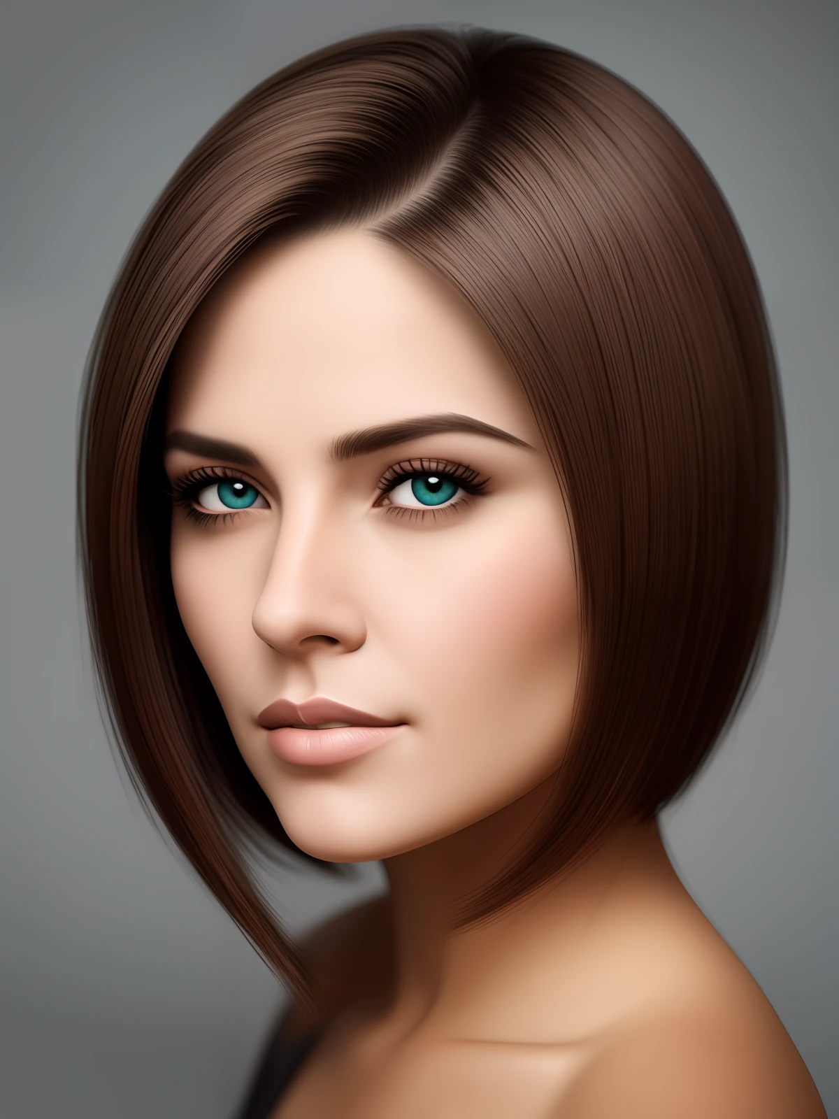 Retrato de um rosto de uma mulher russa olhos azuis cabelos loiros ultra realista