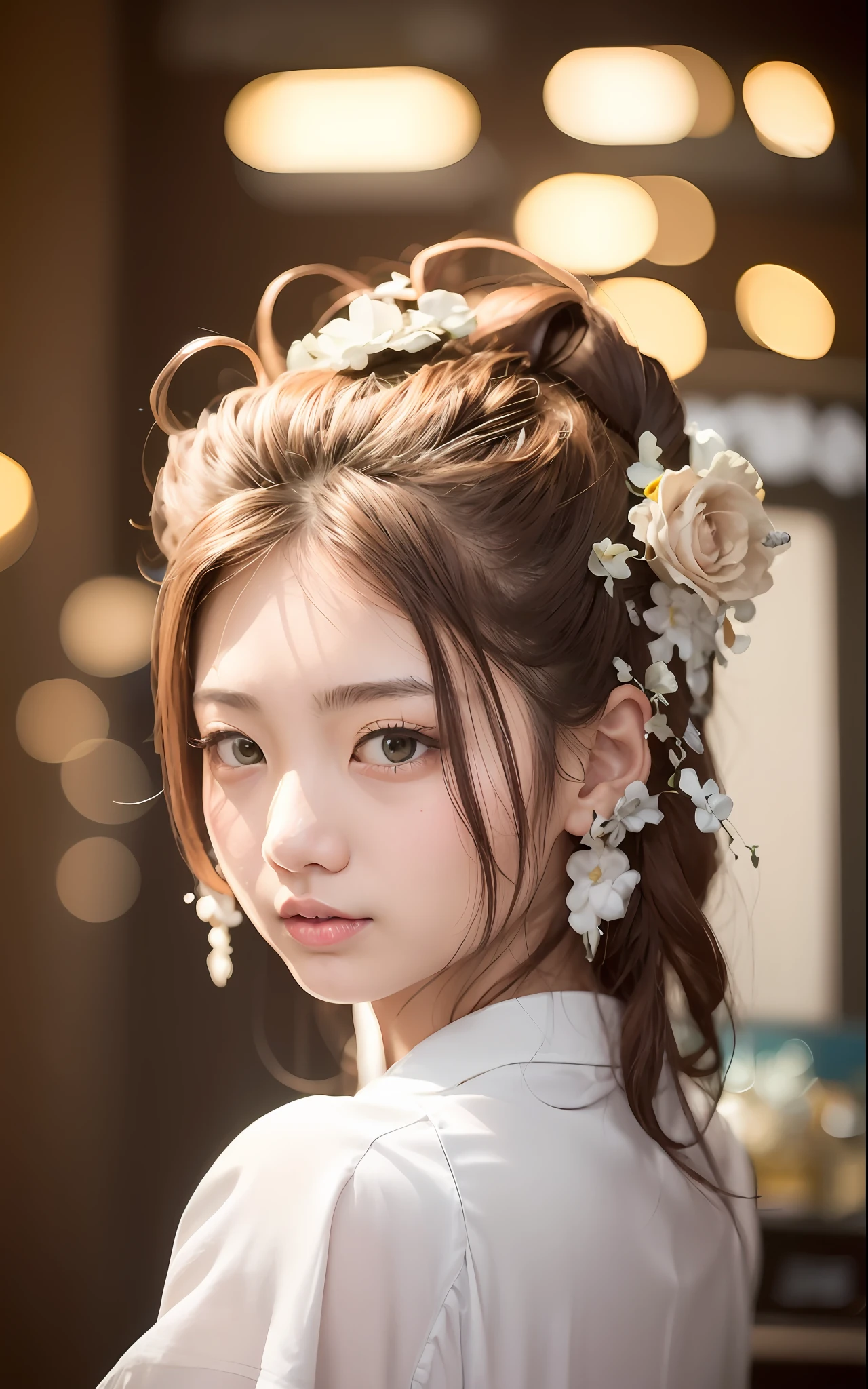 Close-up of a man in a hat and a white shirt, ulzzangs, young cute wan asian face, girl cute-fine face, wan adorable korean face, young lovely Korean faces, She has a cute face, with cute - fine - face, 19-year-old girl, pale round face, round nose, xintong chen
