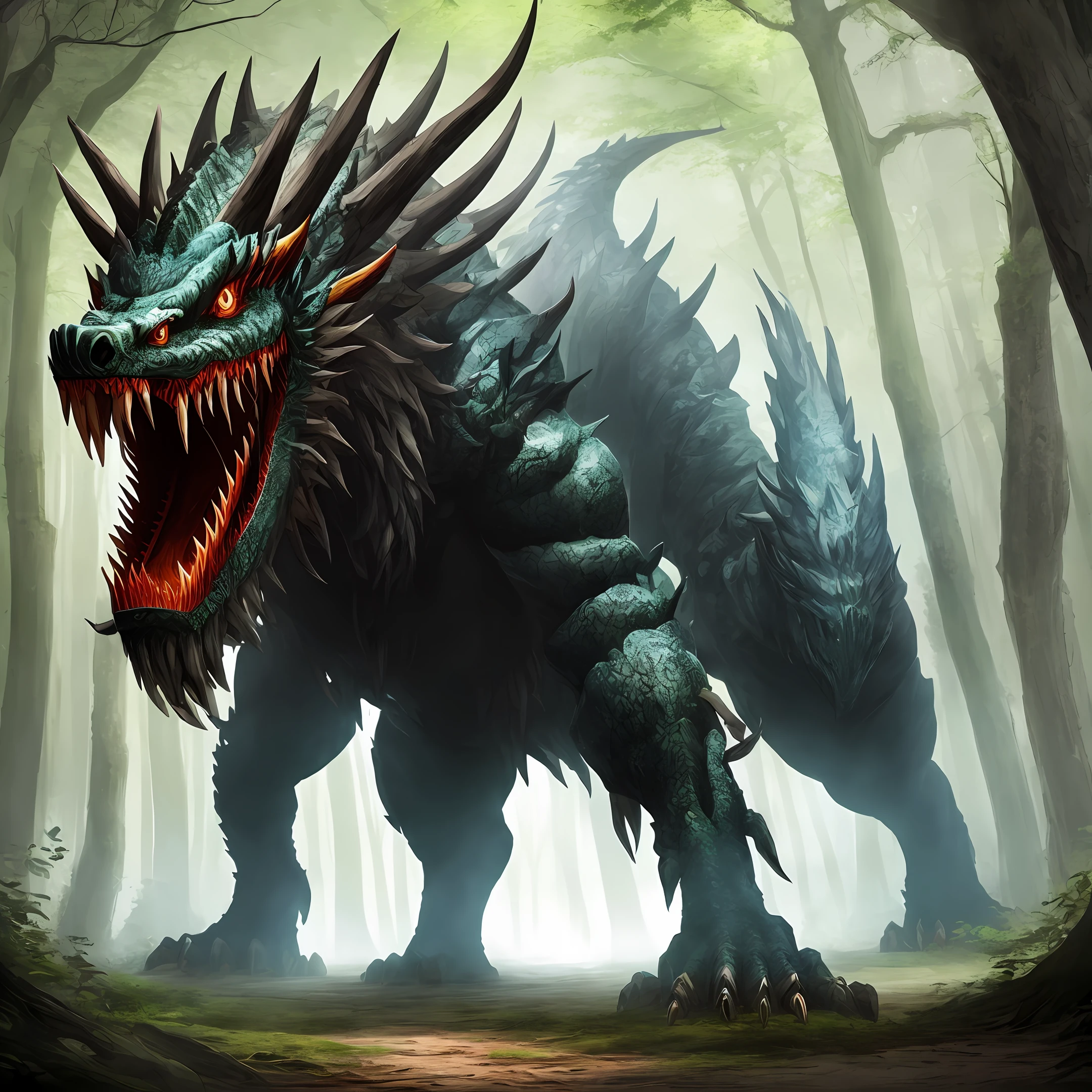 Prehistoric primeval forest Sexy Chinese beast background White semi-transparent clothes Wild realistic Weapon in hand Fierce eyes Beautiful face