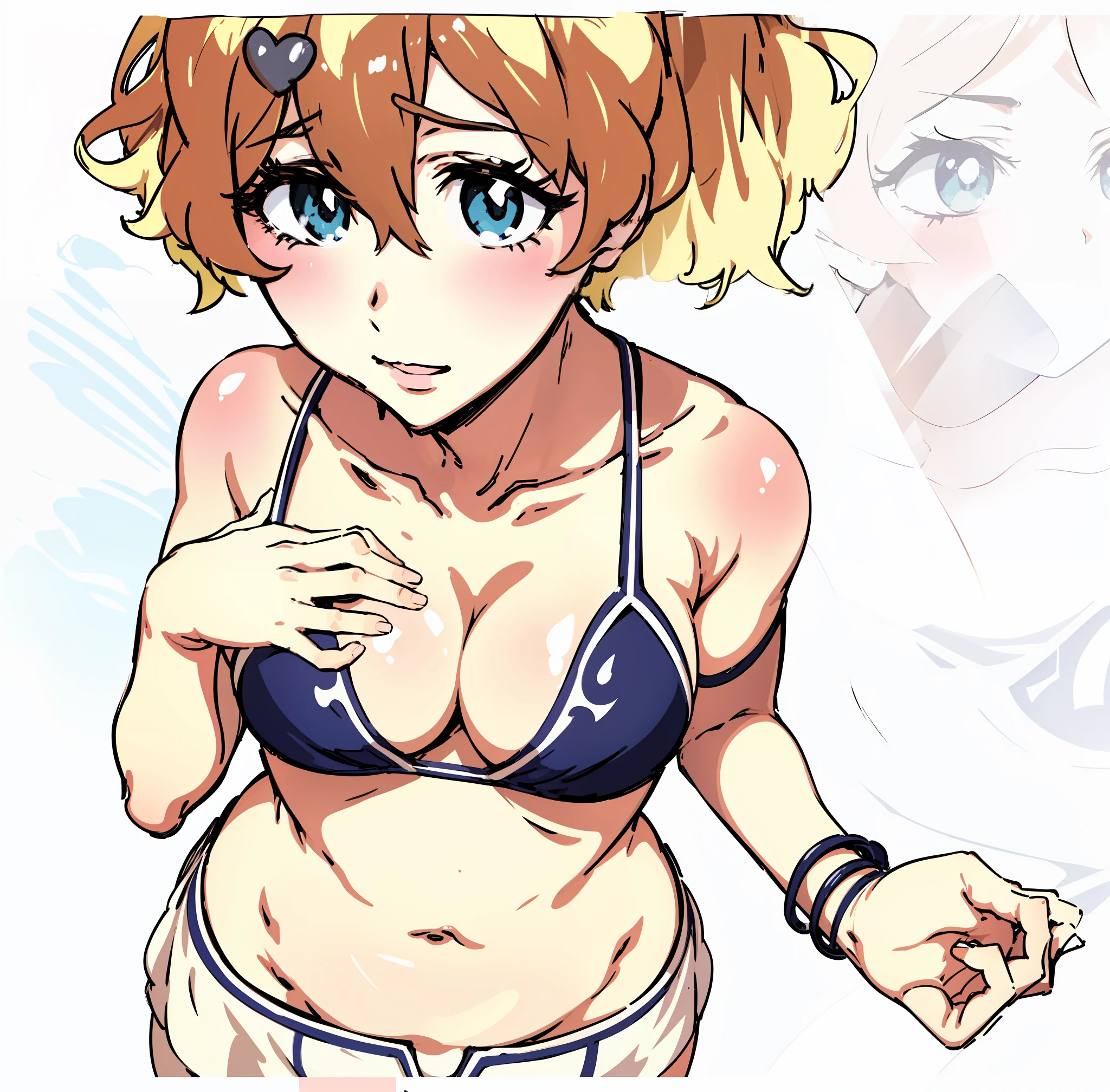 masterpiece, top-quality, in 8K, hight resolution, 1girl in, oilly skin, Wetty, Detailed skin,Anime Face Girl,Beautiful sister,Bedrooms,natta,bikini in pink color,Girl in bikini,