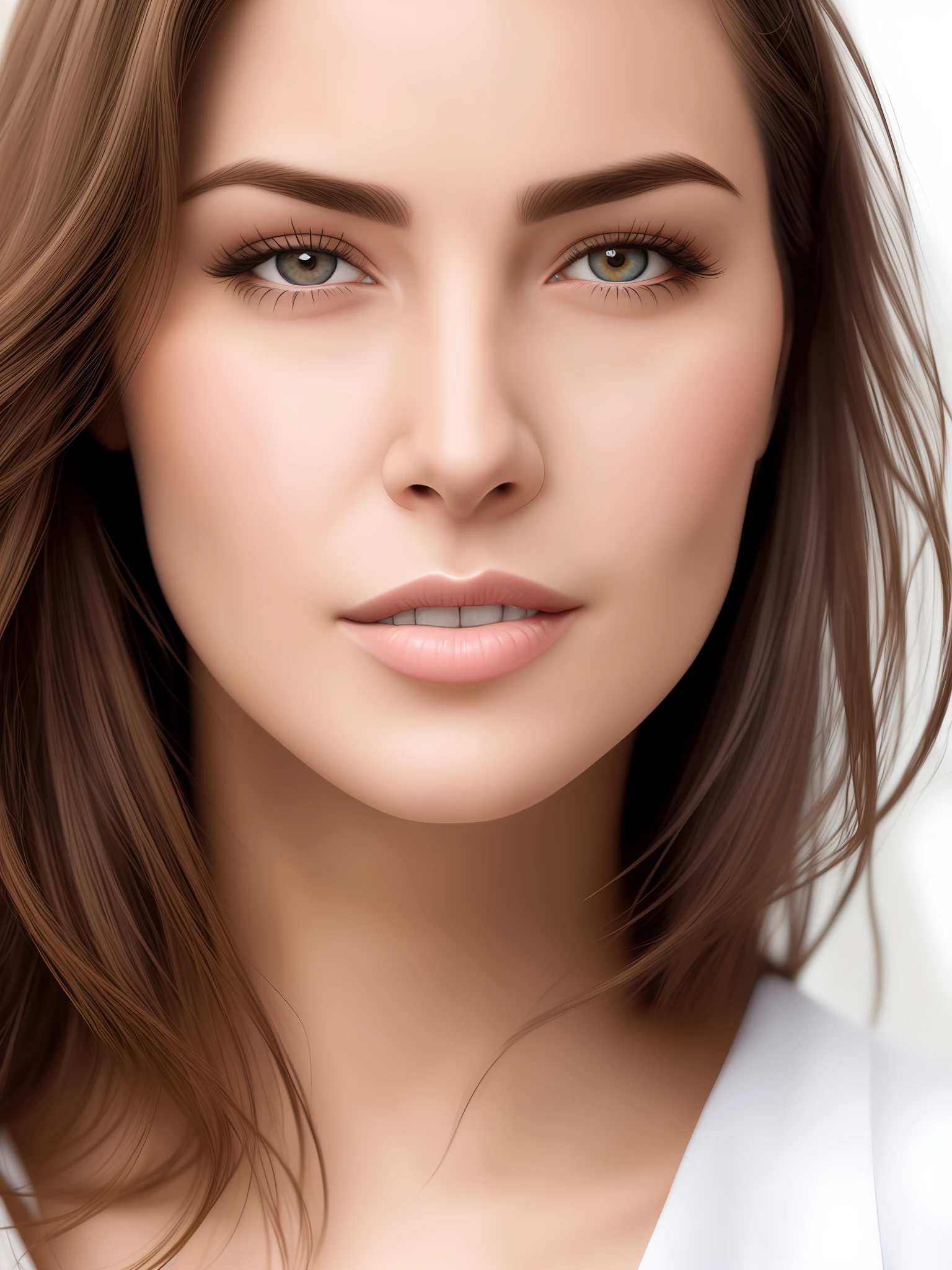 "(obra-prima), melhor qualidade, ultra-realista, retrato de rosto de uma mulher russa, olhos azuis, cabelos loiros, delicate expression, detailed strokes in high resolution, flawless and realistic appearance"