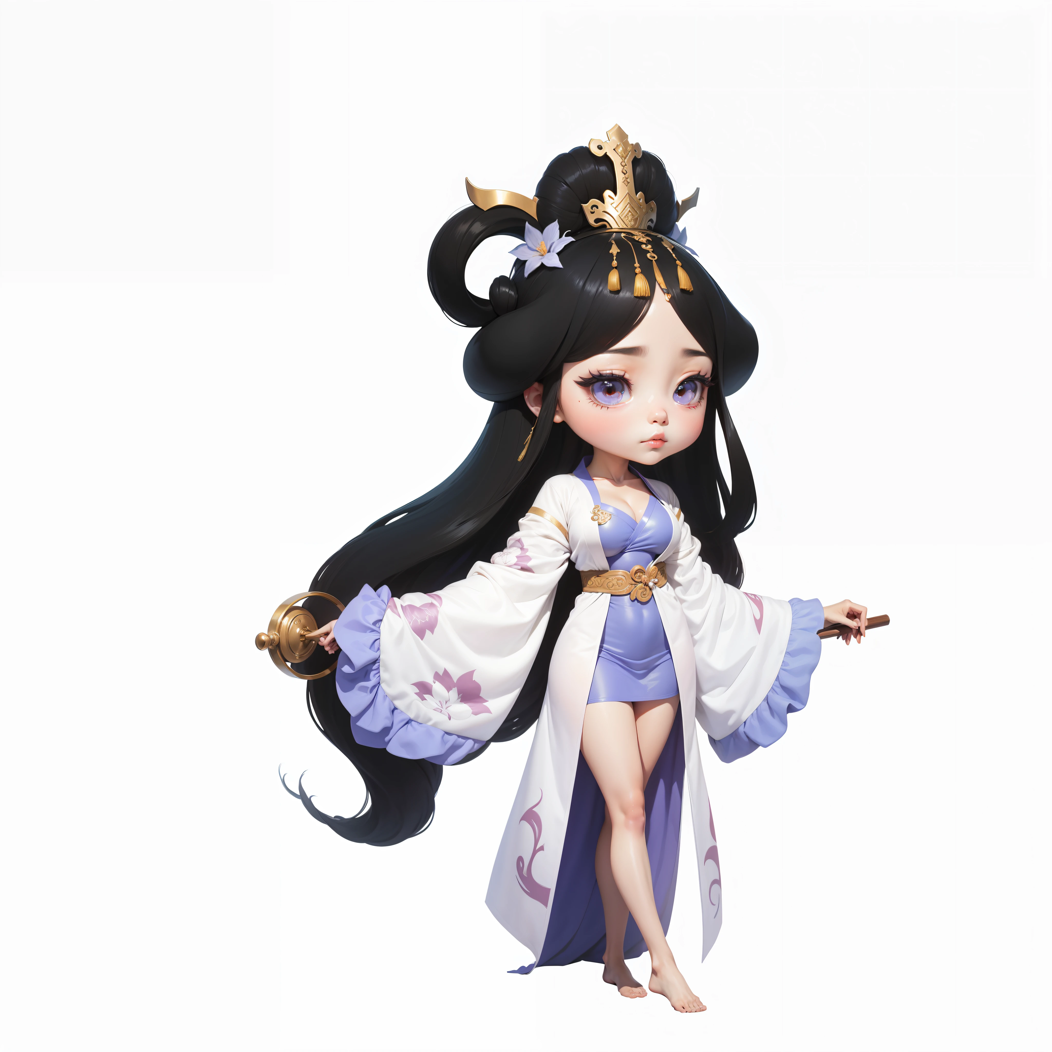 tmasterpiece, Best quality at best, 1girll, Large breasts, Han dynasty bathrobes,Raised sexy,Leaky meat,Enchanting,tmasterpiece,最好质量,Q version,Enchanting pose --auto