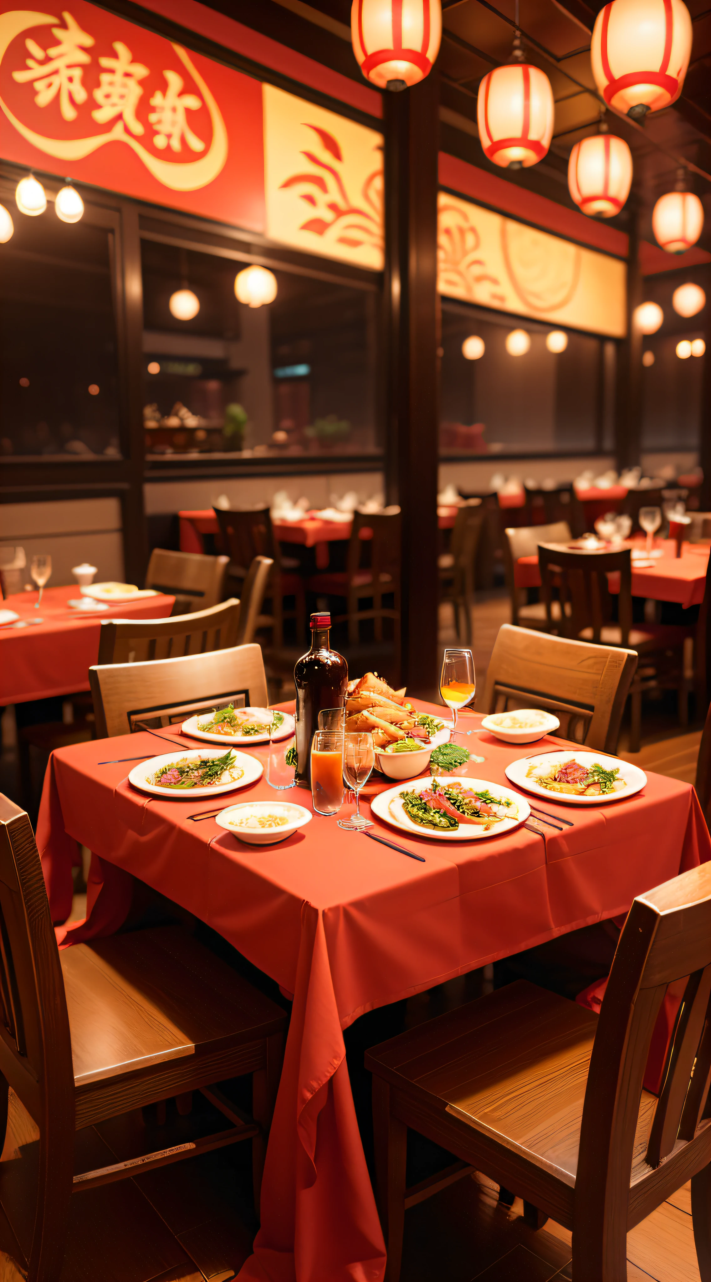 Dinner in the evening，Chinese restaurant，Evening parties，delicacies