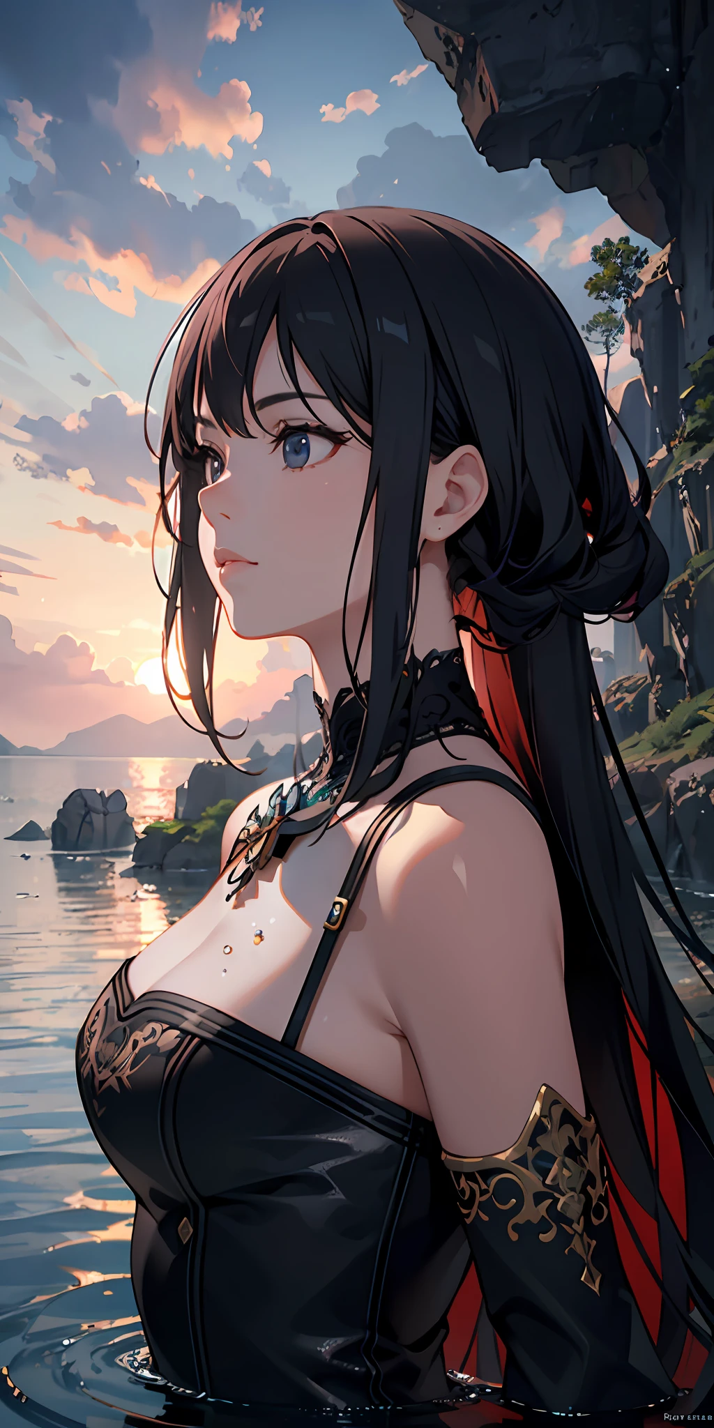 landscape,water,(extremely detailed CG unity 8k wallpaper), most beautiful artwork in the world,professional majestic oil painting,intricate, High Detail, Sharp focus, dramatic, photorealistic painting art