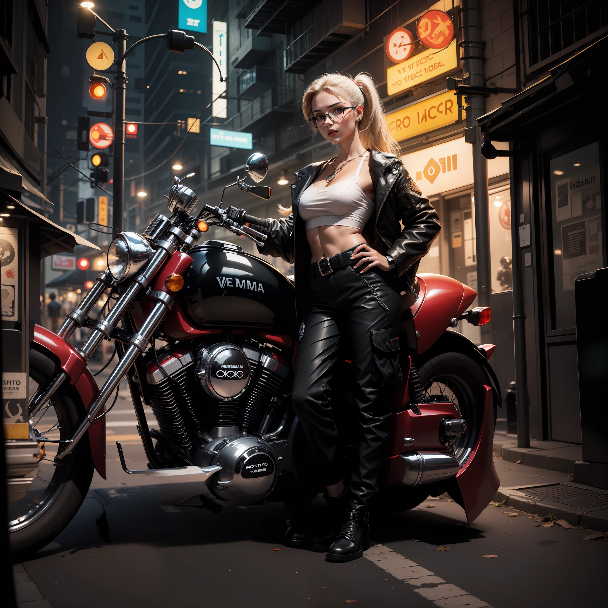 Uma moto futurista vermelha