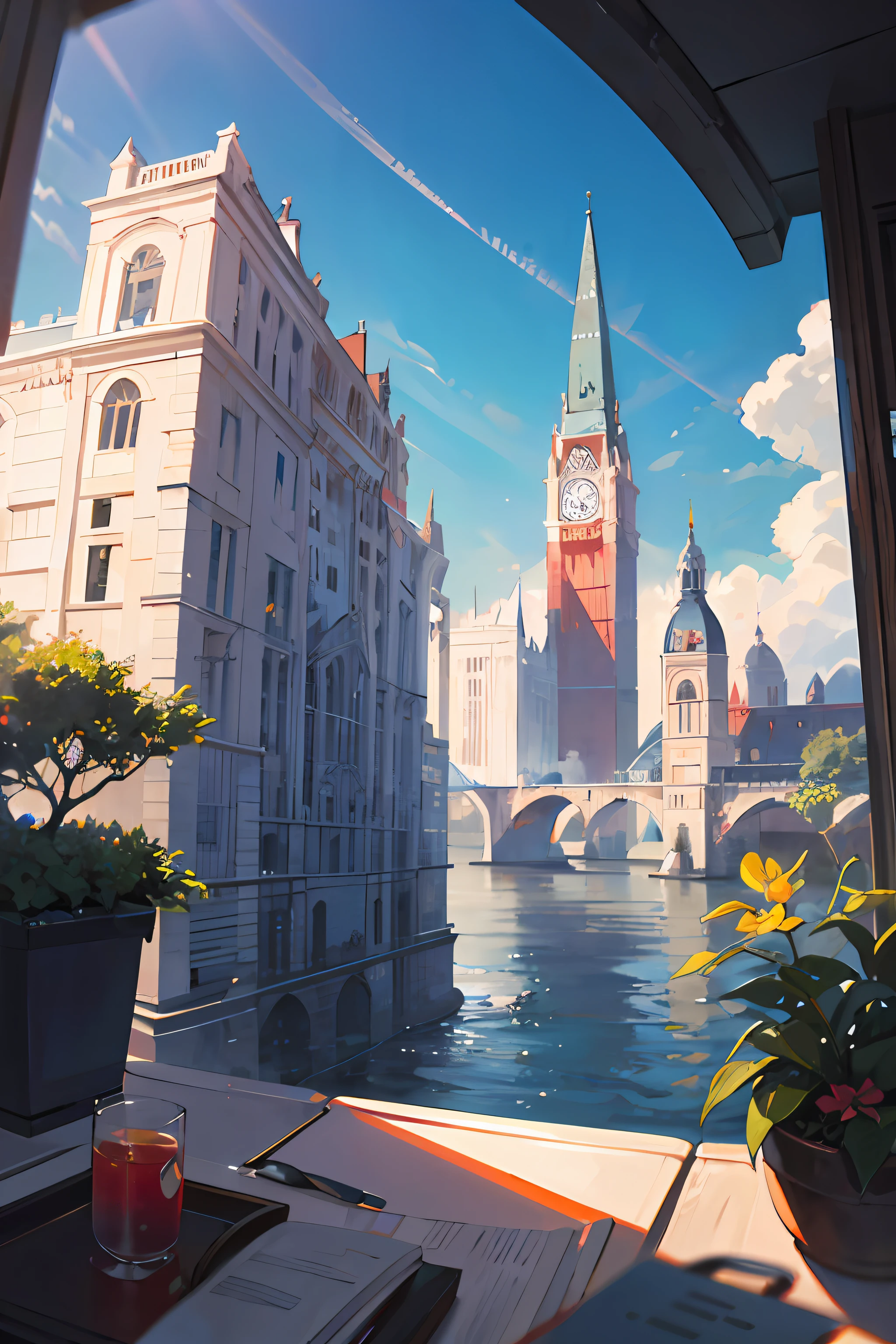 cocktailworld, no humans, scenery, summer, sky, cloud, blurry background,
masterpiece, best quality, ultra detail,