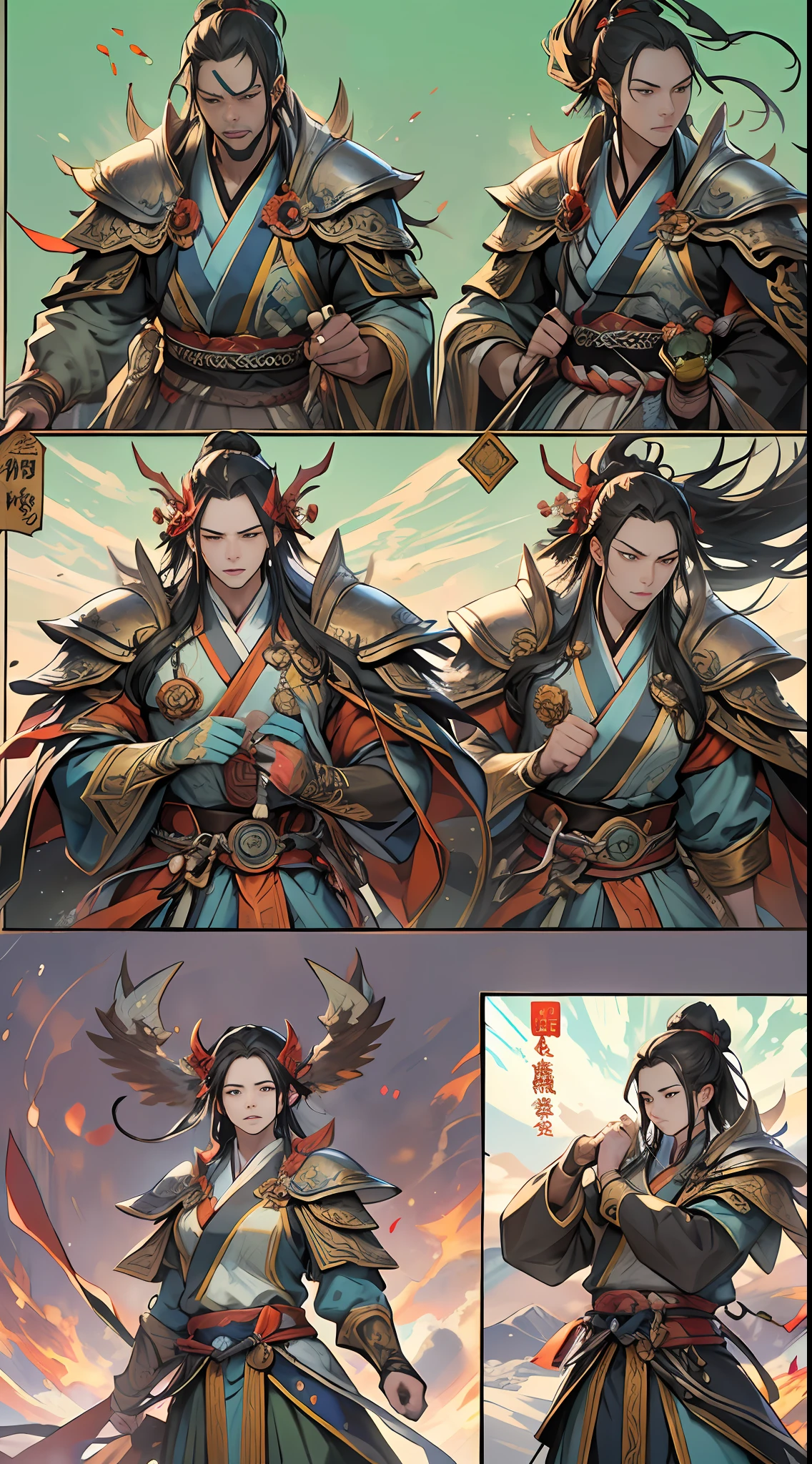 Yuan Jie and others are helpless against Li Gu's terrifying power, and in the end, the Ling Shan Group achieves victory, however, a representative of the Divine Beast Alliance steps forward, requesting mercy for Yuan Jie and others, and promising not to retaliate against the Ling Shan Group, a hint of pleading and concern in their expression, , 32k, best quality, masterpiece, super detail, high details,
