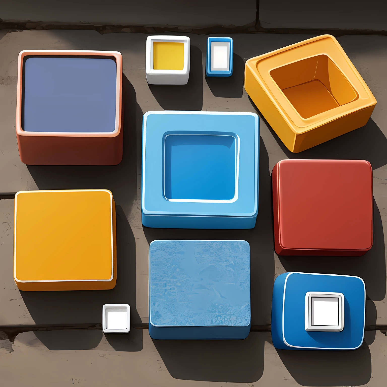 Objects in life make up three squares --auto