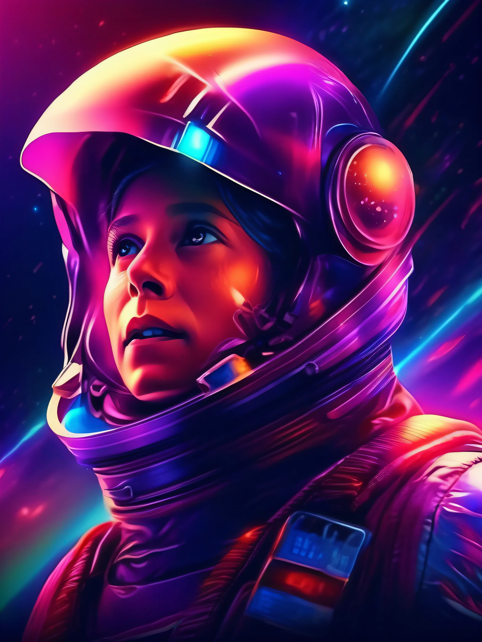 um cartaz de filme, melhor filme espacial de todos os tempos, glowing hightlights, flare, Gradient cinematic color