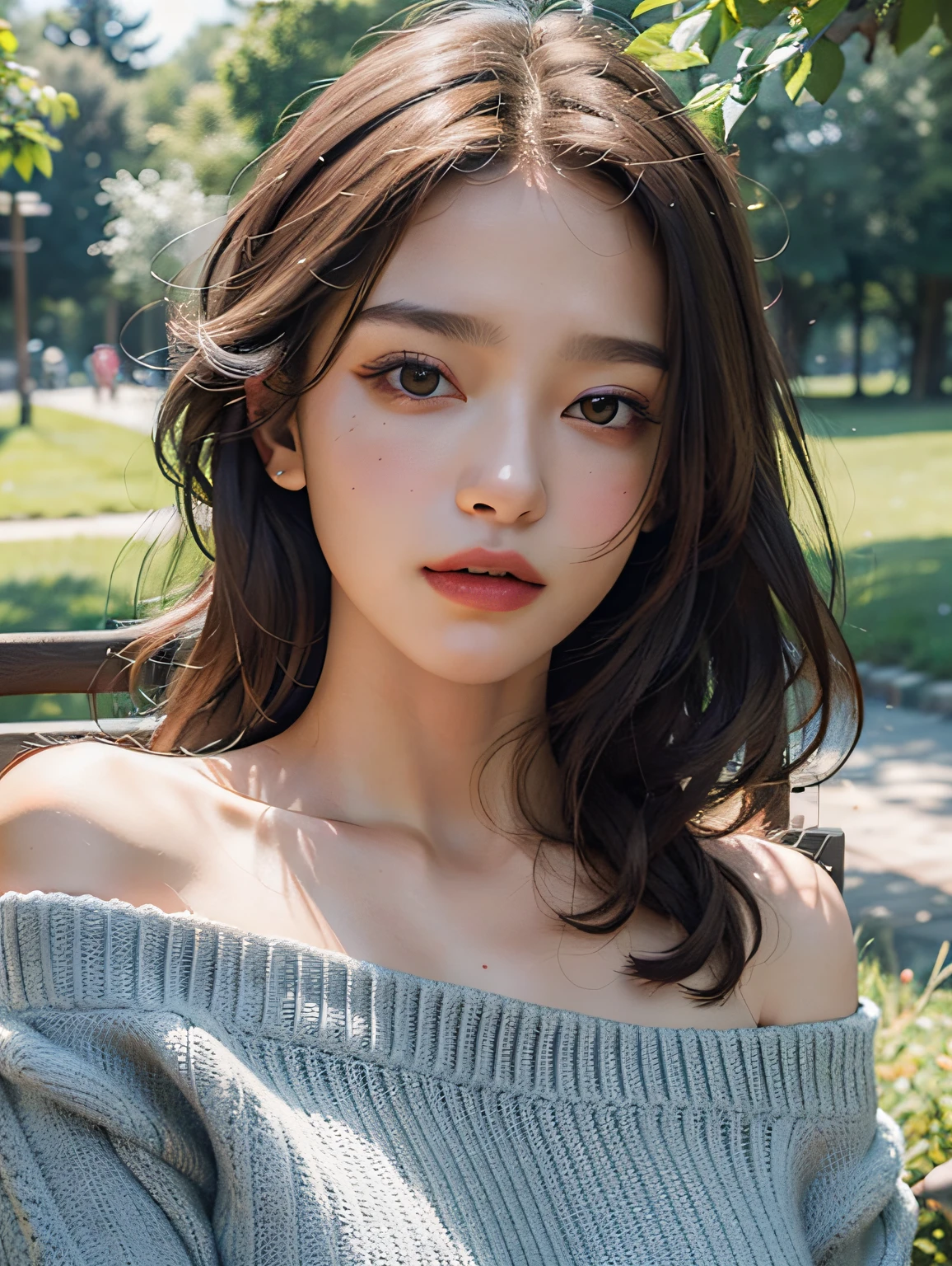 1girl, offshoulder, light smile, shiny skin
best quality, masterpiece, (photorealistic:1.4)