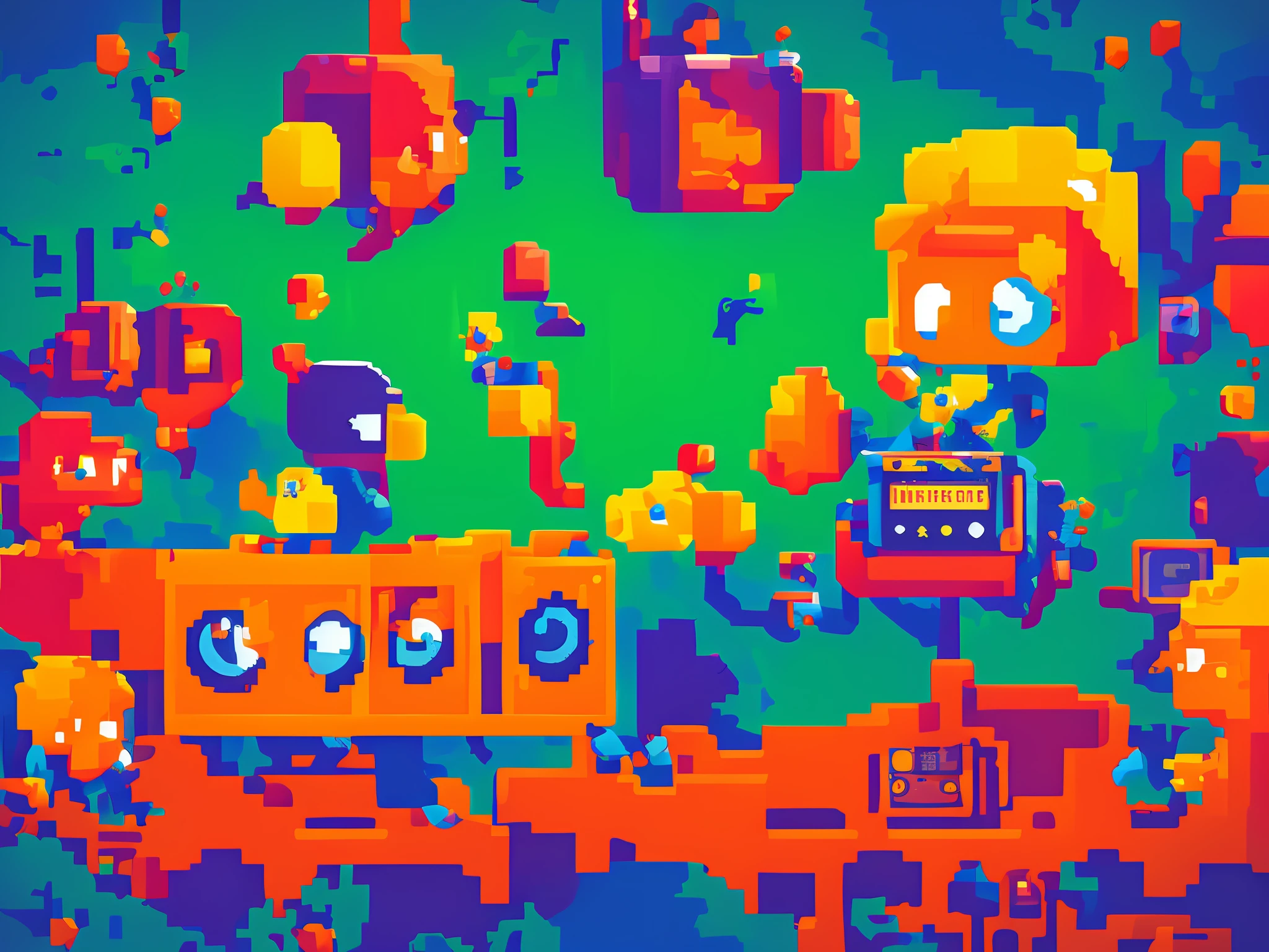 reddish　Background with　8bit