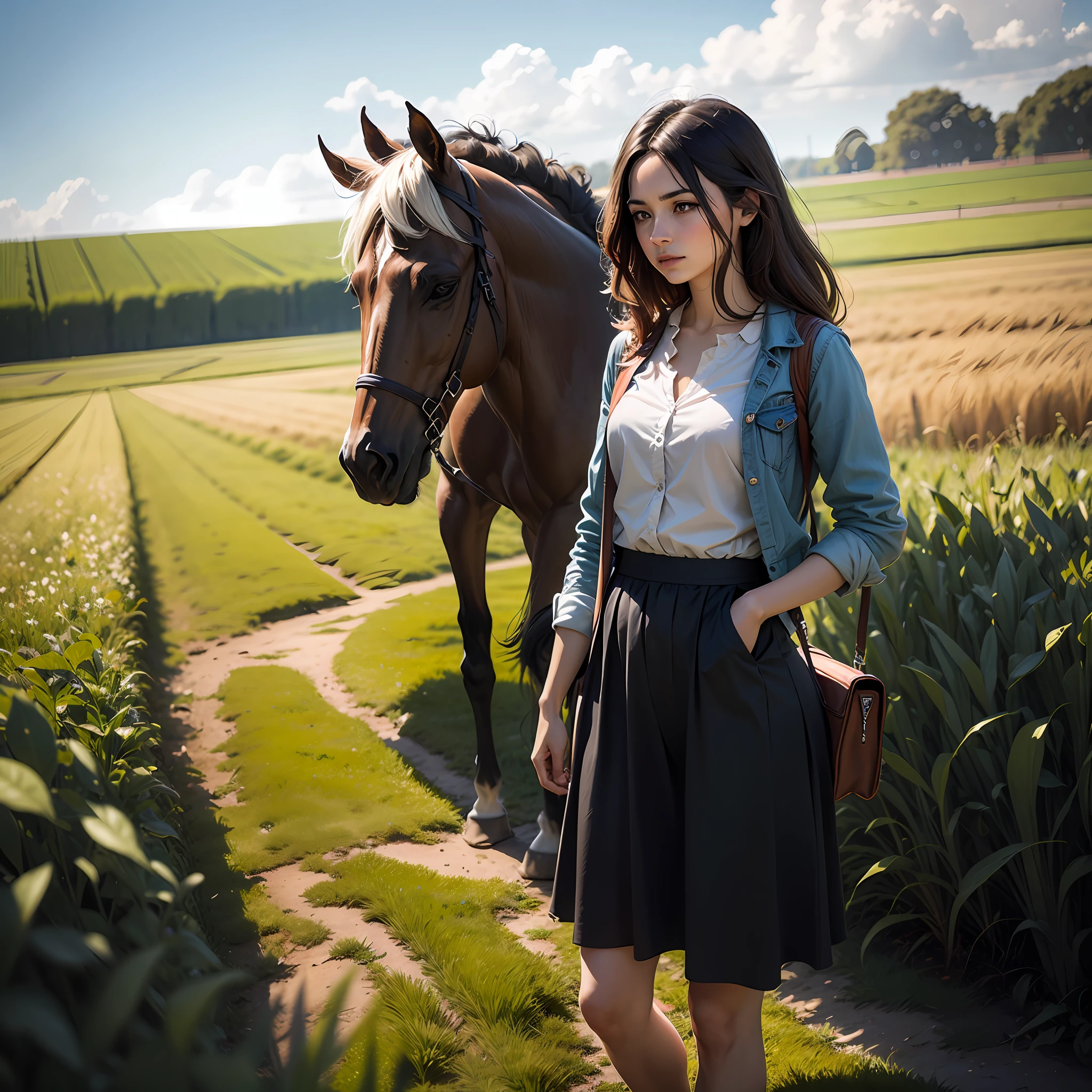 grass field,woman,ventania --auto