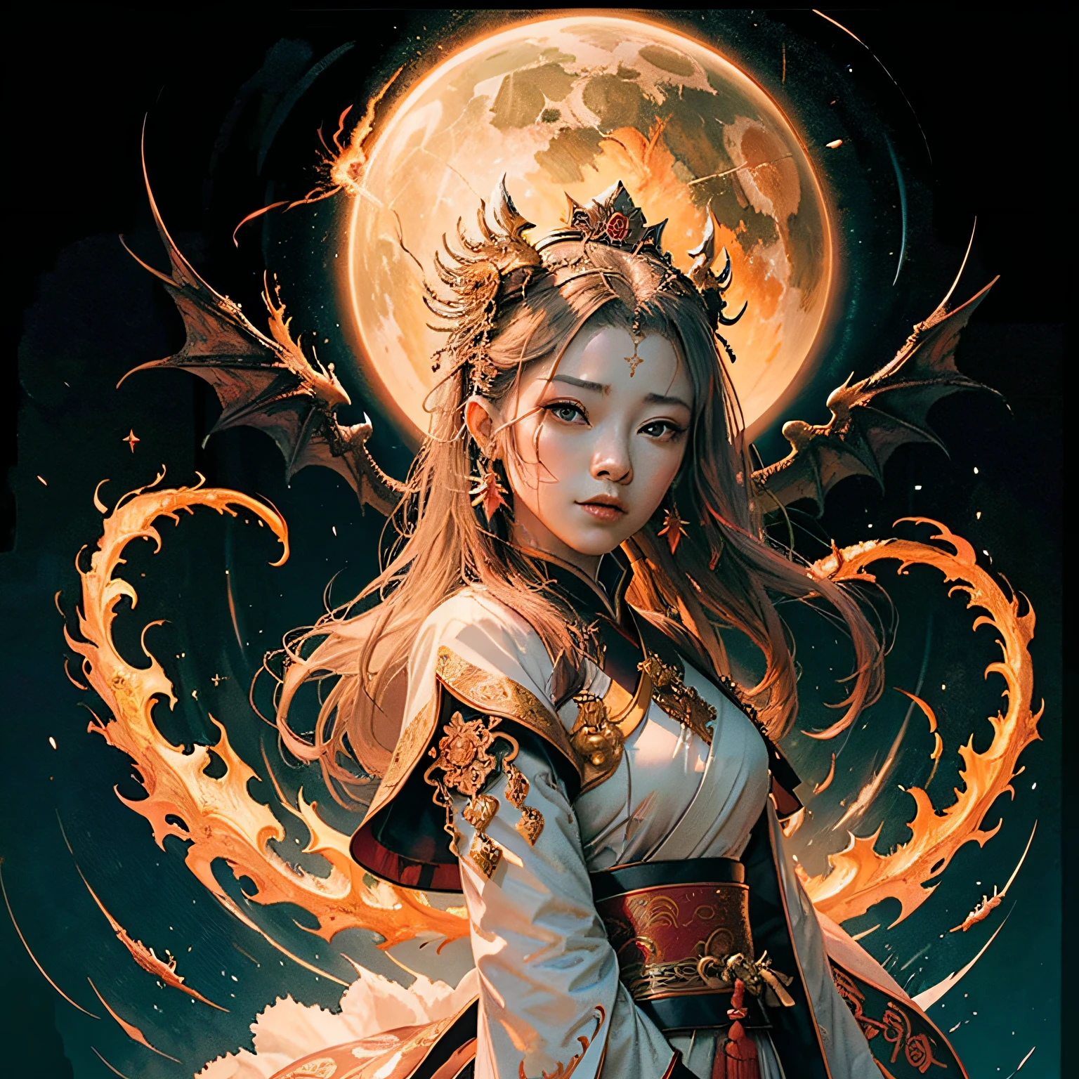 A female emperor, ancient Chinese imperial robe, majestic domineering, dragon flying phoenix dance, sunshine, clear face, clean white background, masterpiece, super detail, epic composition, ultra hd, high quality, extremely detailed, official art, uniform 8k wallpaper, super detail, 32k -- v 6 --auto
