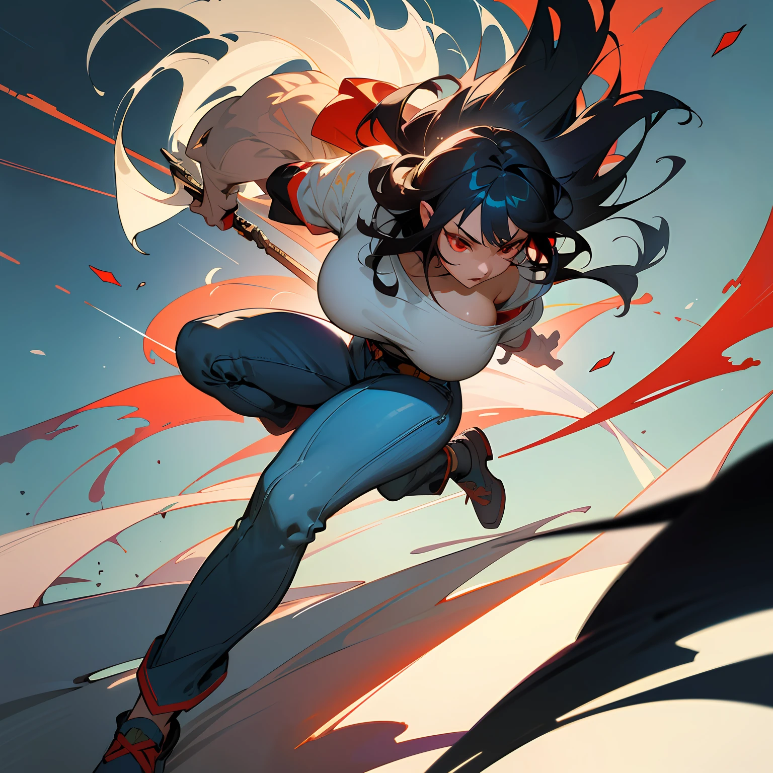 ::  comix style ryuko hikari ::2.9   style :: concept art, smooth, sharp focus, illustration, , character sheet, lightningwave, beautiful  style::style jkenneth rocafort   ::2.9 (masterpiece:1.2, best quality), (finely detailed beautiful eyes: 1.2), ((1girl jada sezer   beautiful woman )), ((solo)), (red eyes:1.4), (finely detailed eyes and detailed face:1.3),), (with jeans and a white t-shirt or dress:1.3), (beautiful and clear background:1.2), (extremely detailed cg, ultra-detailed, best shadow:1.1), ((depth of field)), ((watercolor)), large breasts, bare shoulders, flowers and petals, beautiful concept illustration , (white background:0.5), (illustration :1.1), (extremely fine and beautiful:1.1), (perfect details:1.1),::yoji shinkawa  style ::2.0  illustration style,tatoon style,ferocious bear  ultra detailed, (beautiful and clear background:1.2),, fantastic paintings ,graffit style,  perfection, dynamic, highly detailed, watercolor painting, artstation, concept art, smooth, sharp focus, illustration,  character sheet, artstation, concept art, smooth, sharp focus, illustration, art by kim jung gi,, artgerm, carne griffiths and wadim kashin ,, lightningwave,  watercolor painting ,paint dripping by tim okamura, victor nizovtsev, greg rutkowski, noah bradley. trending on artstation, 8k, masterpiece, graffiti paint, fine detail, full of color, intricate detail, golden ratio illustration,monochromatic green background, masterpiece, best quality, high quality, highres, best quality, high resolution fix, bright amazing lighting, detail enhancement, best quality, high quality, highres, detail enhancement, best quality, high quality, 8k
