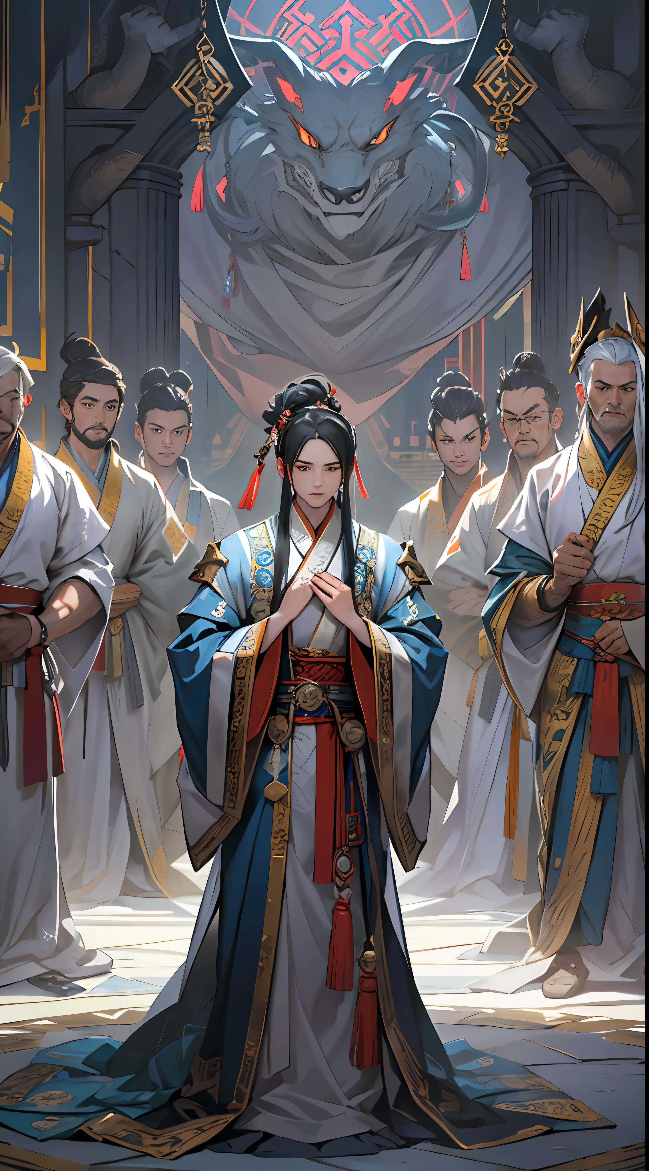 Qiong Xiong and others stand aside, looking serious, hoping that Li Gu will consider the suggestion of the Divine Beast Alliance. They appear somewhat helpless, as they are well aware that there is still a significant gap between themselves and the Eight Major Forces, , 32k, best quality, masterpiece, super detail, high details,