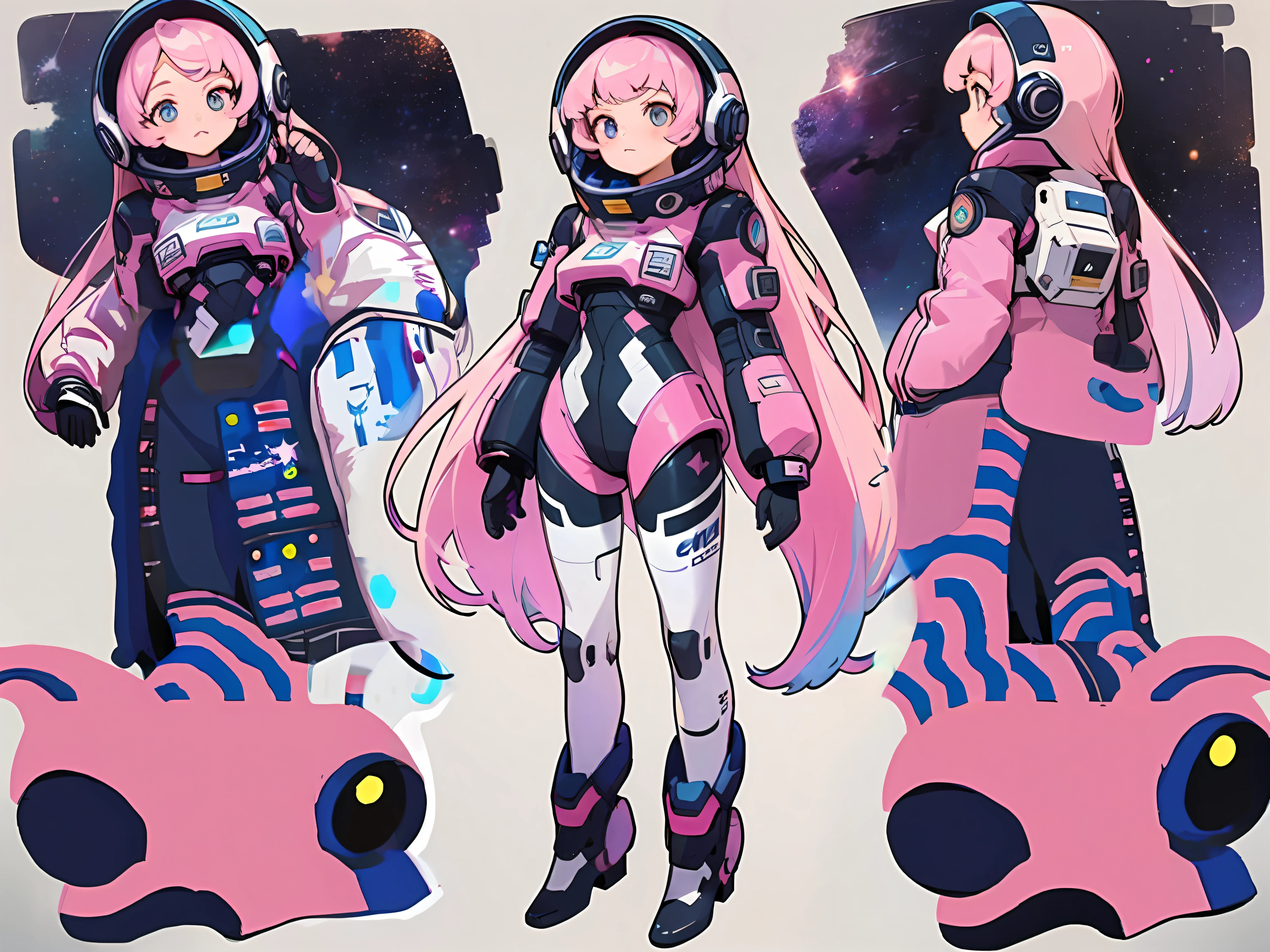 Lower body of decorated spacesuit