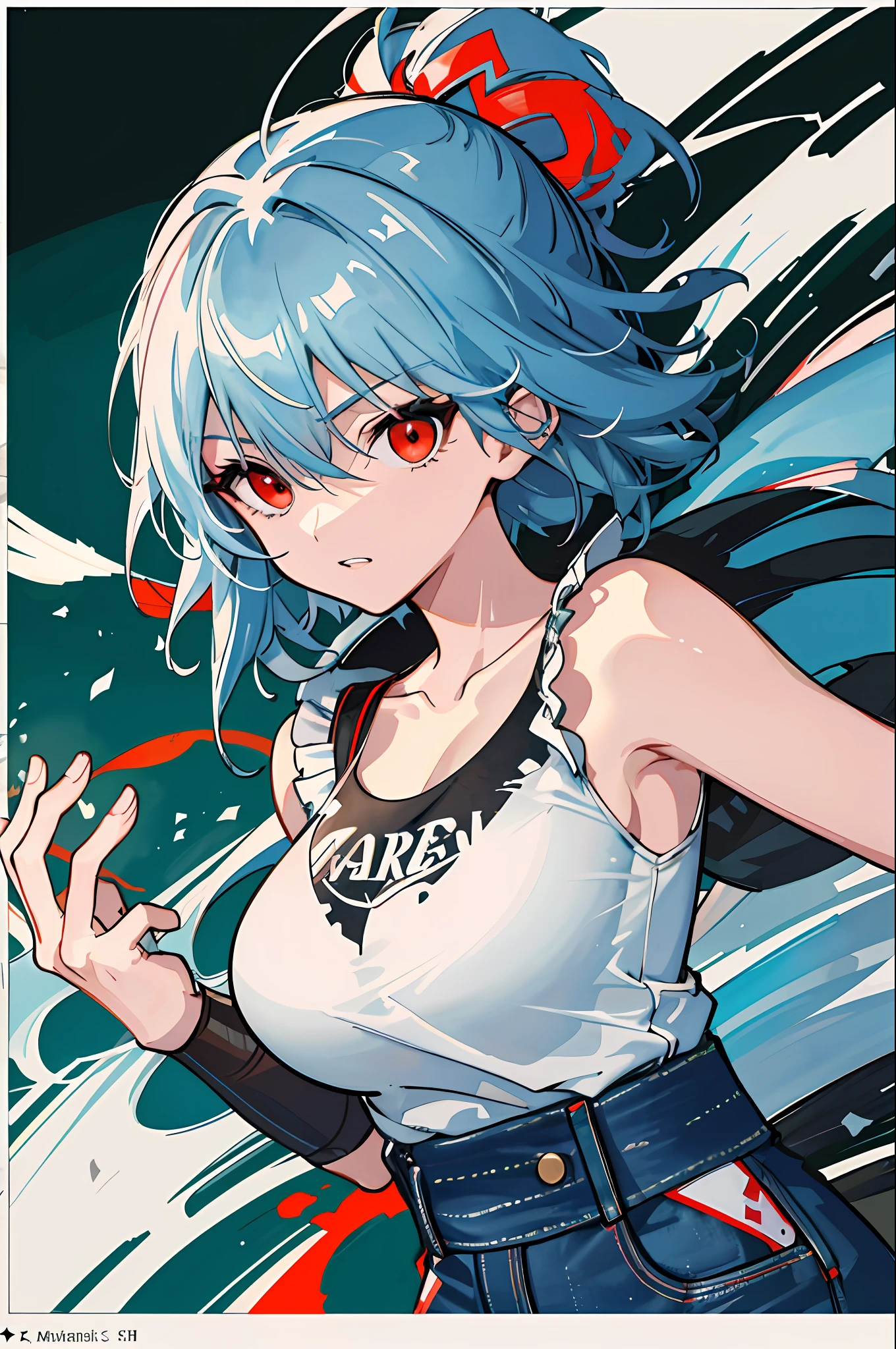 :: comix style ryuko hikari ::2.9 style :: concept art, smooth, sharp focus, illustration, , character sheet, lightningwave, beautiful style::style jkenneth rocafort ::2.9 (masterpiece:1.2, best quality), (finely detailed beautiful eyes: 1.2), ((1girl jada sezer beautiful woman )), ((solo)), (red eyes:1.4), (finely detailed eyes and detailed face:1.3),), (with jeans and a white t-shirt or dress:1.3), (beautiful and clear background:1.2), (extremely detailed cg, ultra-detailed, best shadow:1.1), ((depth of field)), ((watercolor)), large breasts, bare shoulders, flowers and petals, beautiful concept illustration , (white background:0.5), (illustration :1.1), (extremely fine and beautiful:1.1), (perfect details:1.1),::yoji shinkawa style ::2.0 illustration style,tatoon style,ferocious bear ultra detailed, (beautiful and clear background:1.2),, fantastic paintings ,graffit style, perfection, dynamic, highly detailed, watercolor painting, artstation, concept art, smooth, sharp focus, illustration, character sheet, artstation, concept art, smooth, sharp focus, illustration, art by kim jung gi,, artgerm, carne griffiths and wadim kashin ,, lightningwave, watercolor painting ,paint dripping by tim okamura, victor nizovtsev, greg rutkowski, noah bradley. trending on artstation, 8k, masterpiece, graffiti paint, fine detail, full of color, intricate detail, golden ratio illustration,monochromatic green background, masterpiece, best quality, high quality, highres, best quality, high resolution fix, bright amazing lighting, detail enhancement, best quality, high quality, highres, detail enhancement, best quality, high quality, 8k